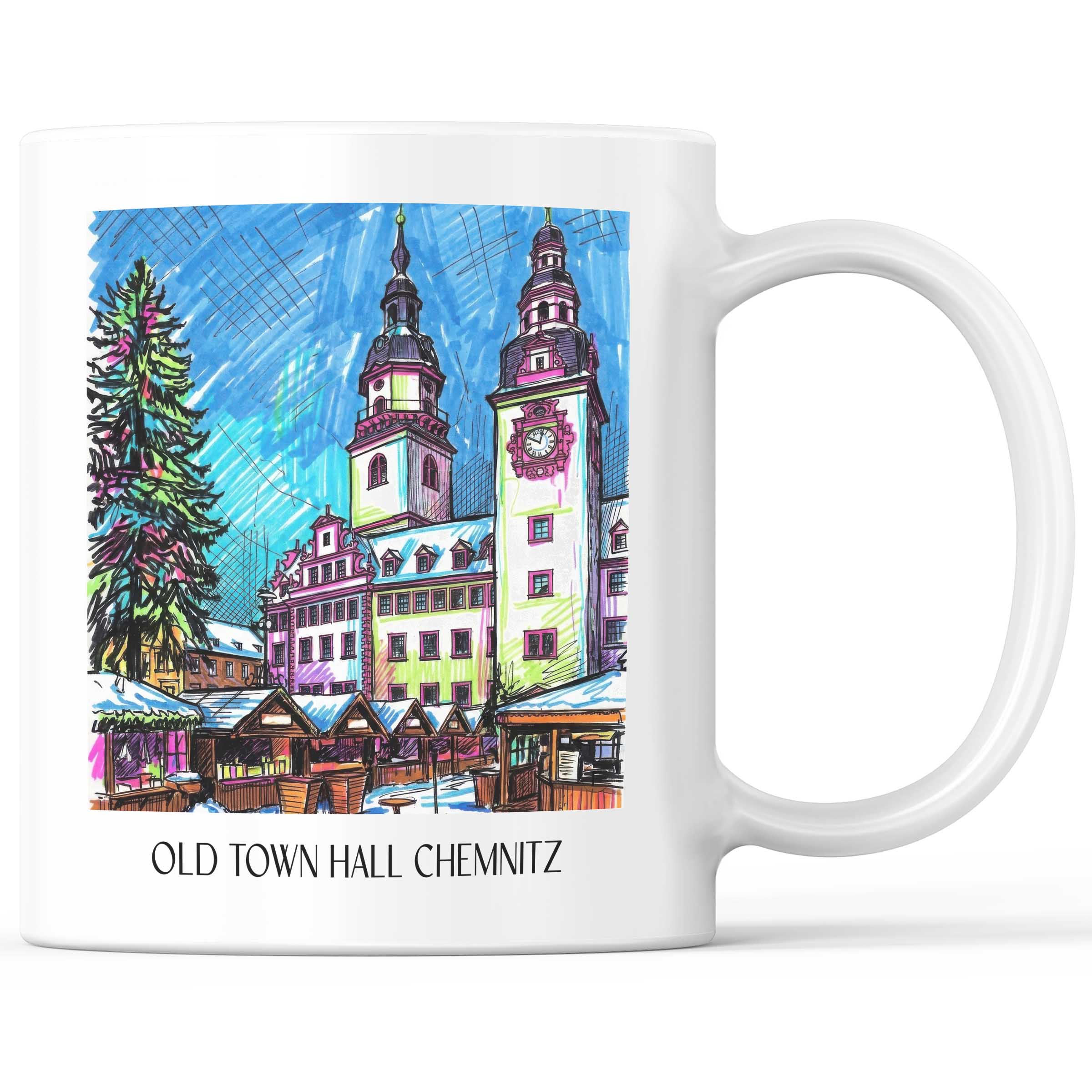 Altes Rathaus Kaffeebecher - Chemnitz - Deutschland Becher - Kaffeetasse im Tag Graffiti Stil