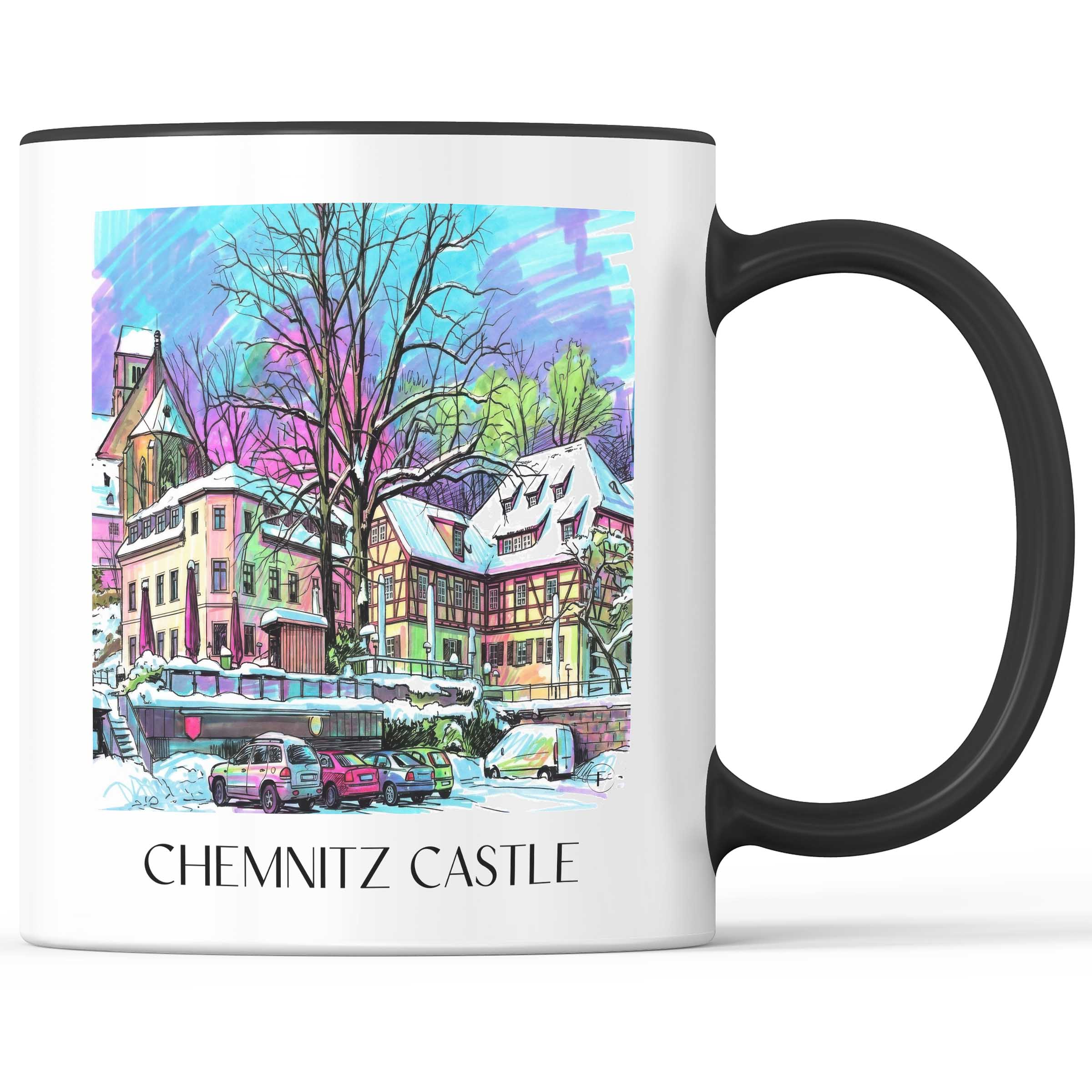 Schloßchemnitz Kaffeebecher - Chemnitz - Deutschland Becher - Kaffeetasse im Tag Graffiti Stil