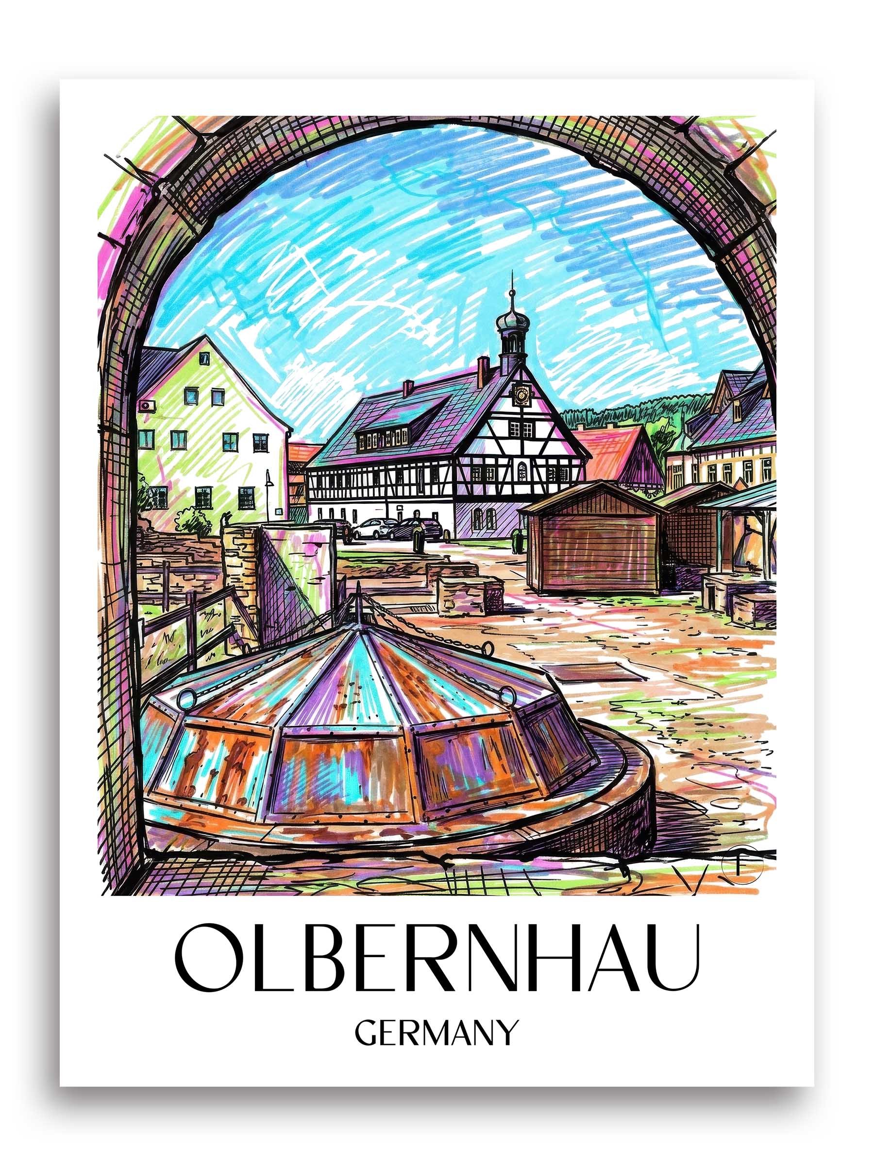Olbernhau Poster - Erzgebirge - Deutschland Kunstdruck - Tag Graffiti von A4 bis A1