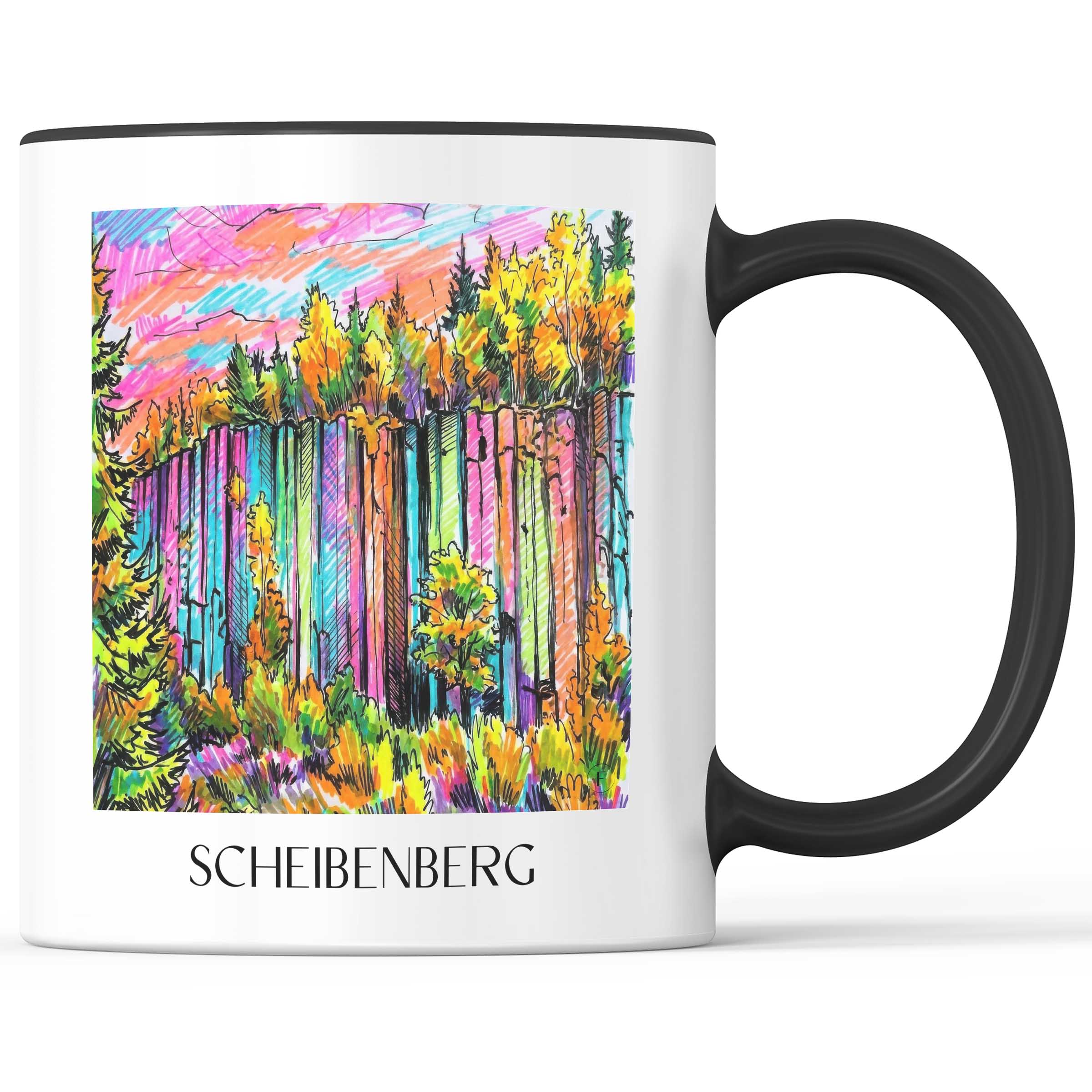 Scheibenberg Kaffeebecher - Erzgebirge - Deutschland Becher - Kaffeetasse im Tag Graffiti Stil