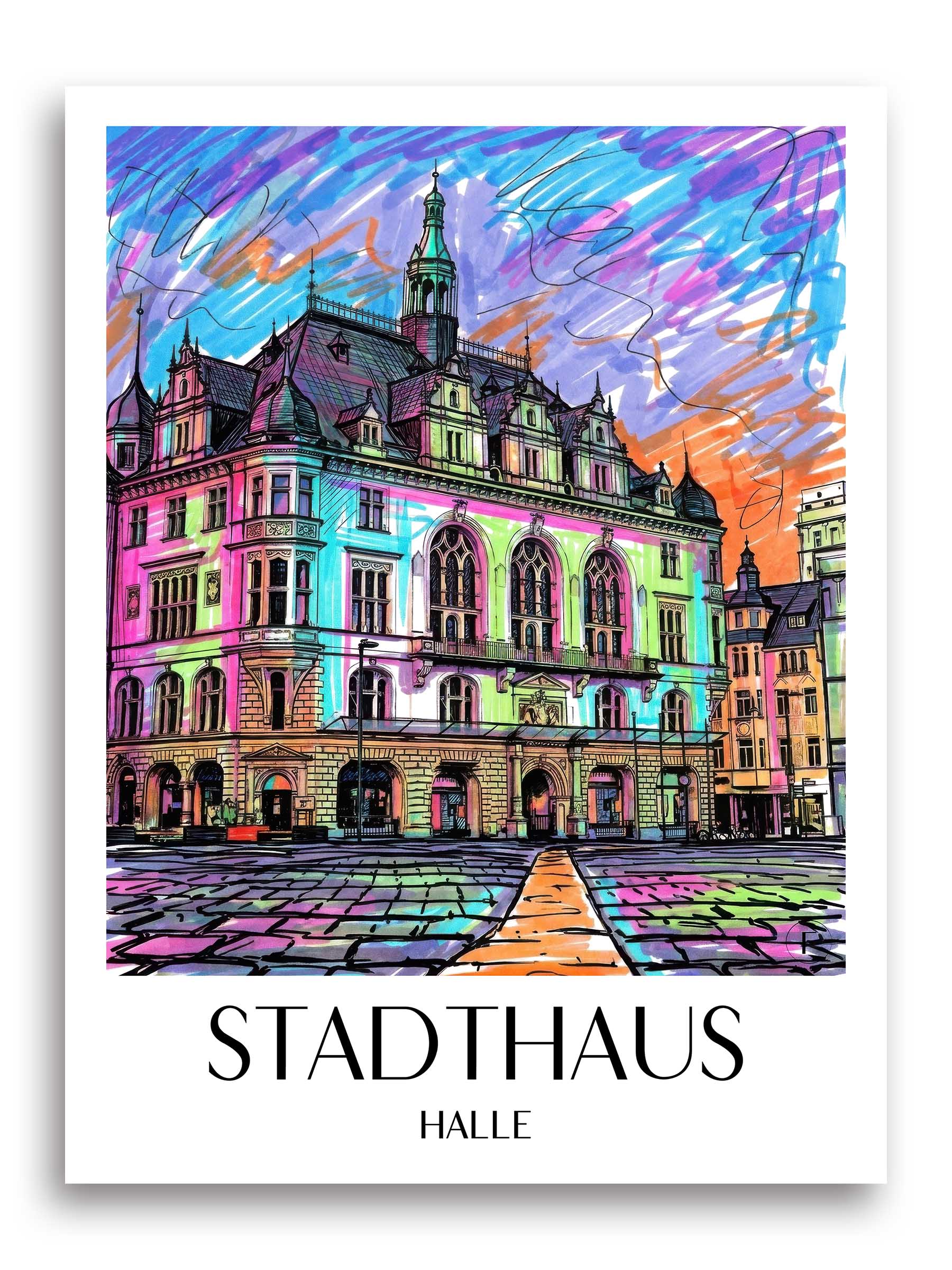 stadthaus-halle-deutschland-poster-graffiti