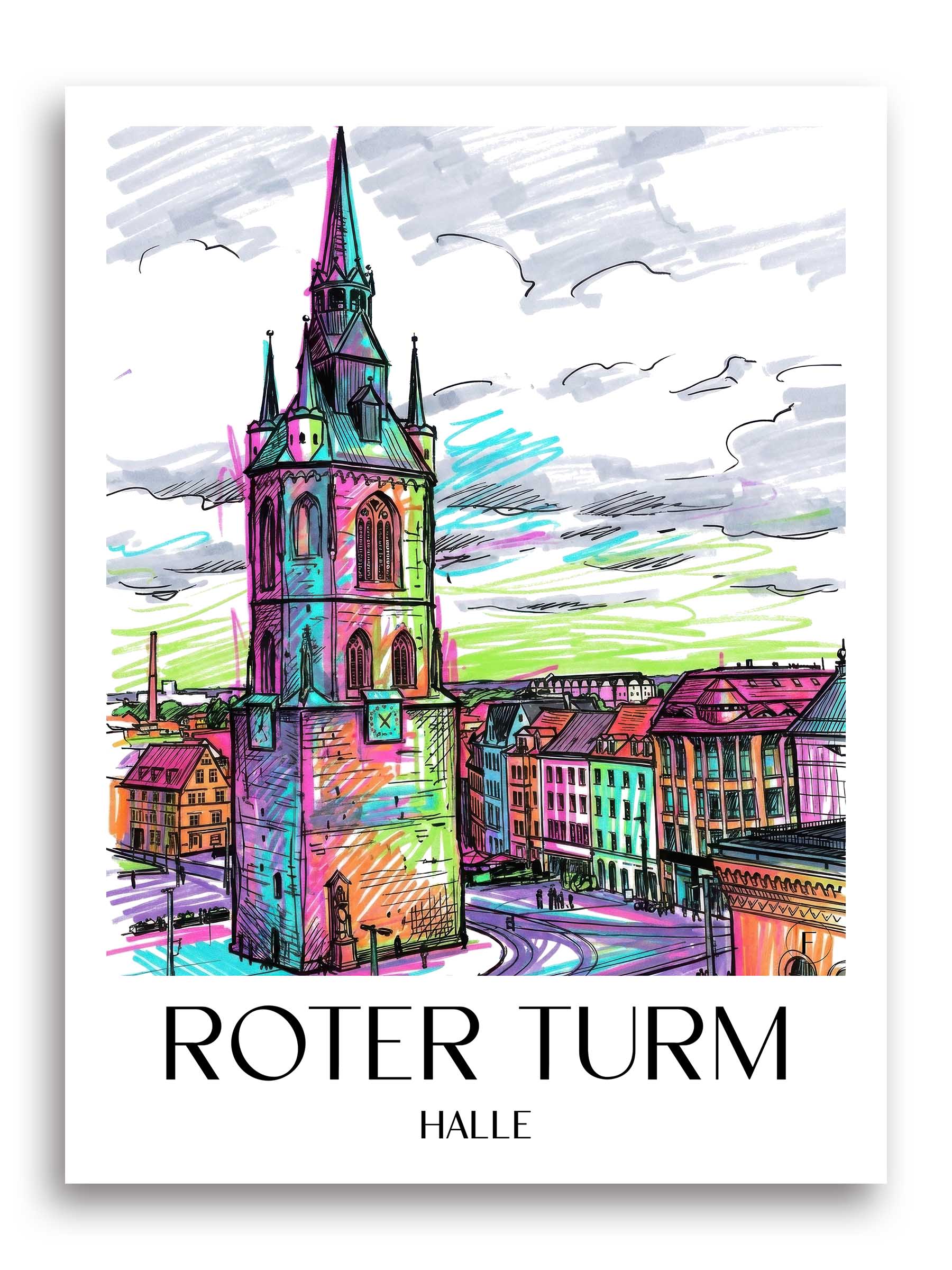 roter-turm-halle-deutschland-poster-graffiti