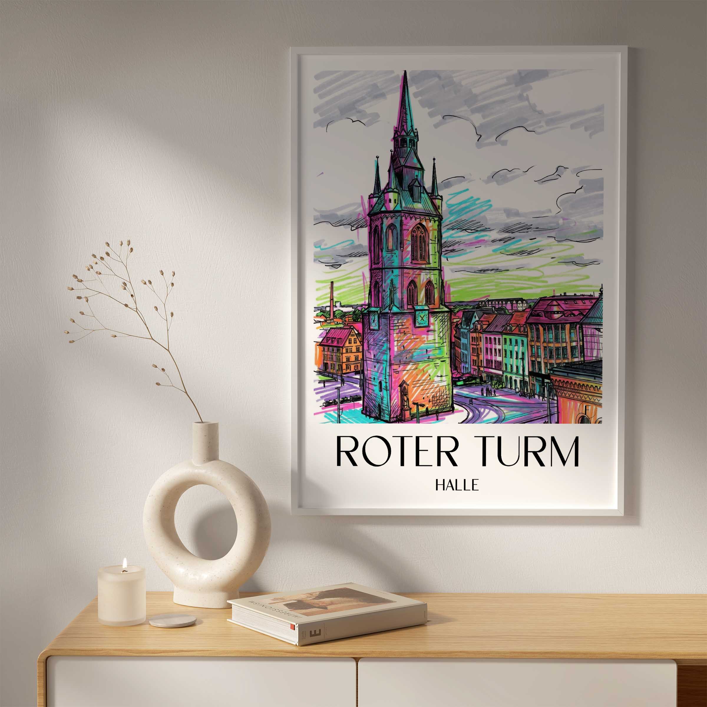 roter-turm-halle-deutschland-poster-graffiti