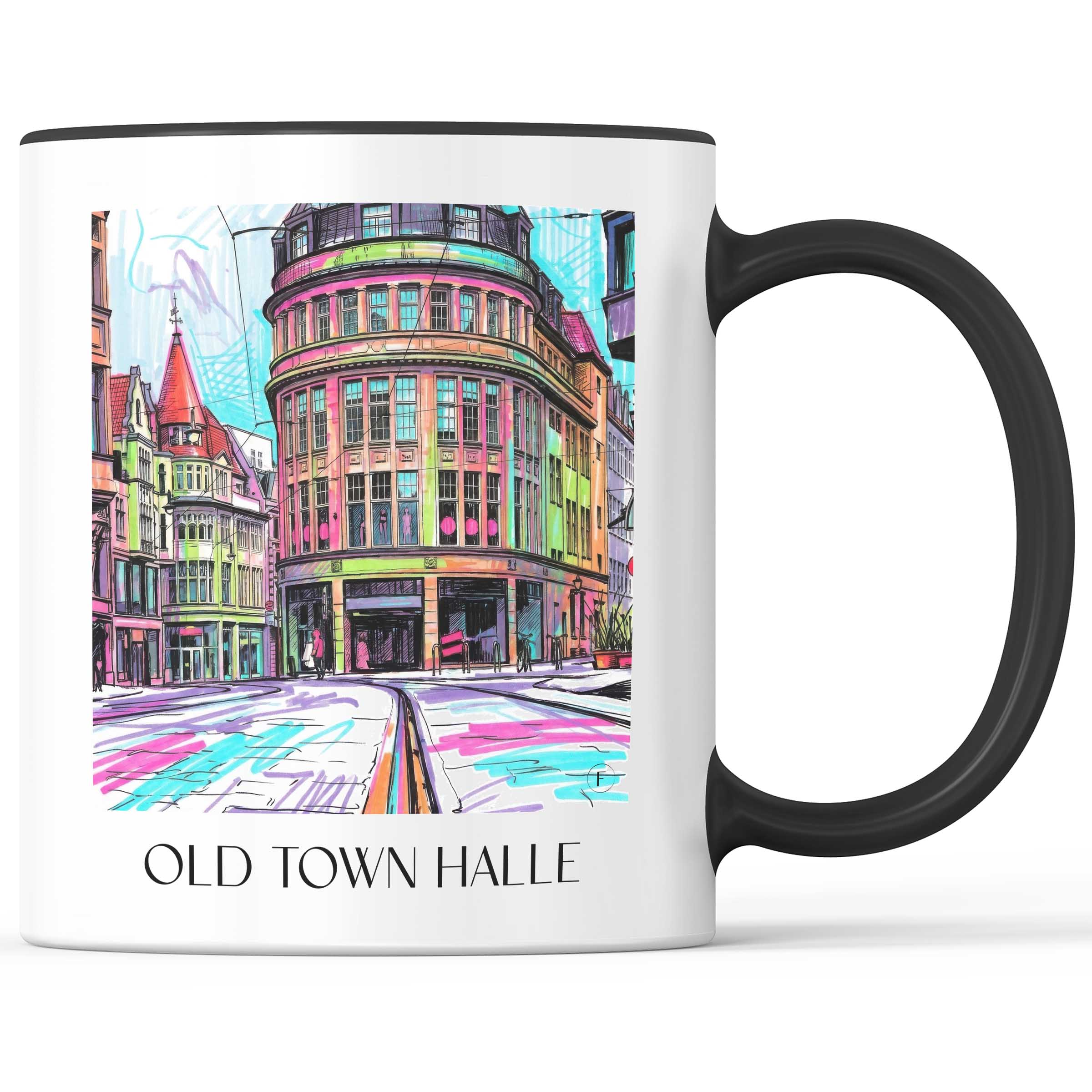 Altstadt Kaffeebecher - Halle - Deutschland Becher - Kaffeetasse im Tag Graffiti Stil