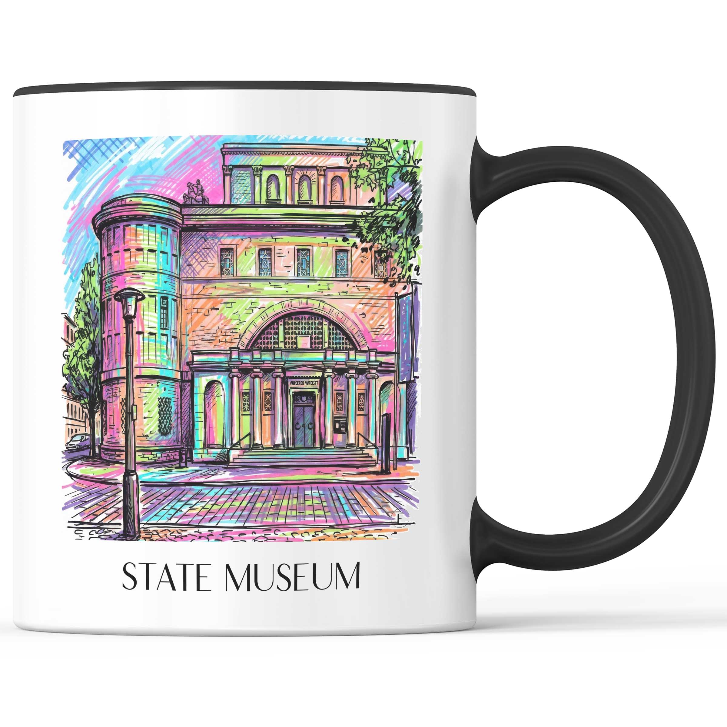 Landesmuseum Kaffeebecher - Halle - Deutschland Becher - Kaffeetasse im Tag Graffiti Stil