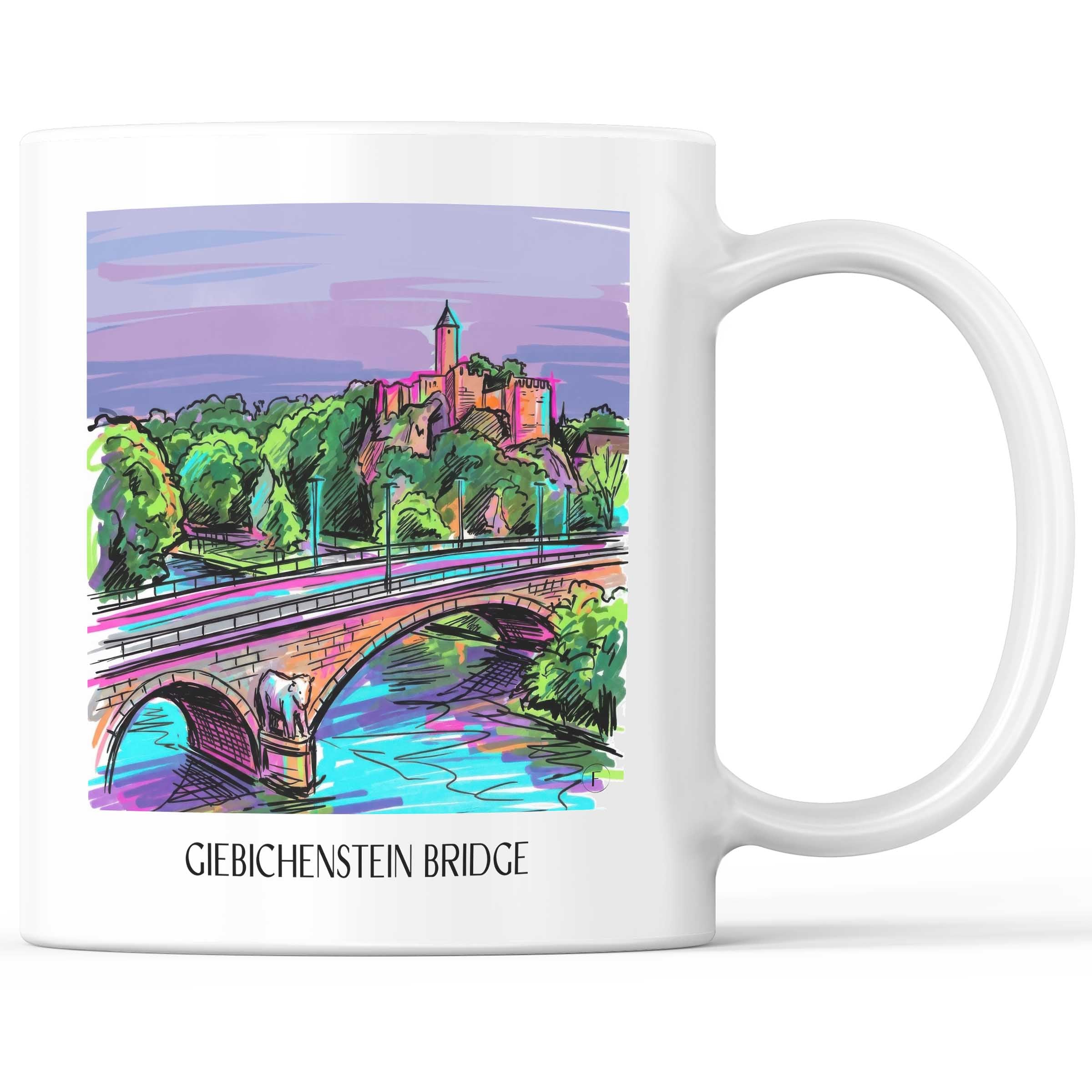 Giebichensteinbrücke Kaffeebecher - Halle - Deutschland Becher - Kaffeetasse im Tag Graffiti Stil