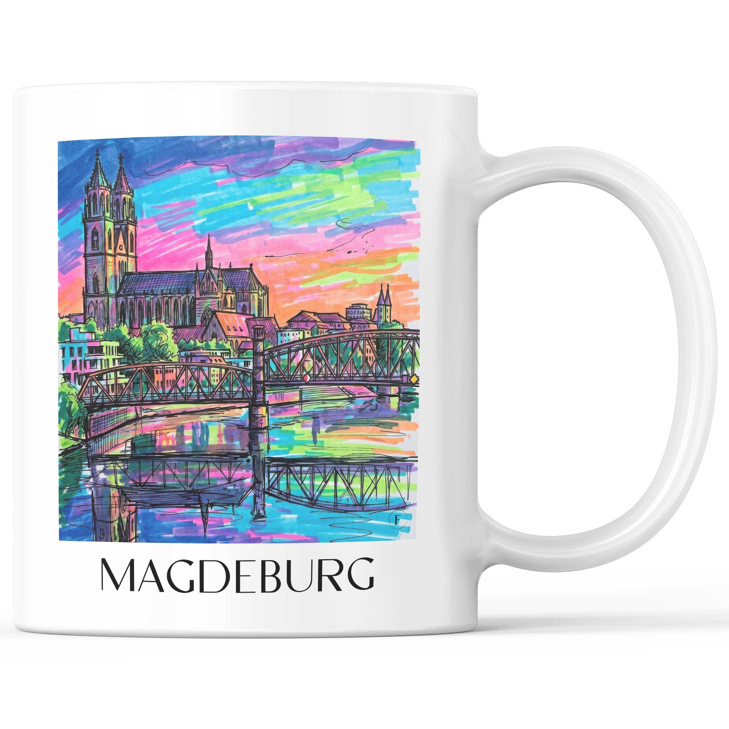 Magdeburg Kaffeebecher - Sachsen-Anhalt - Deutschland Becher - Kaffeetasse im Tag Graffiti Stil