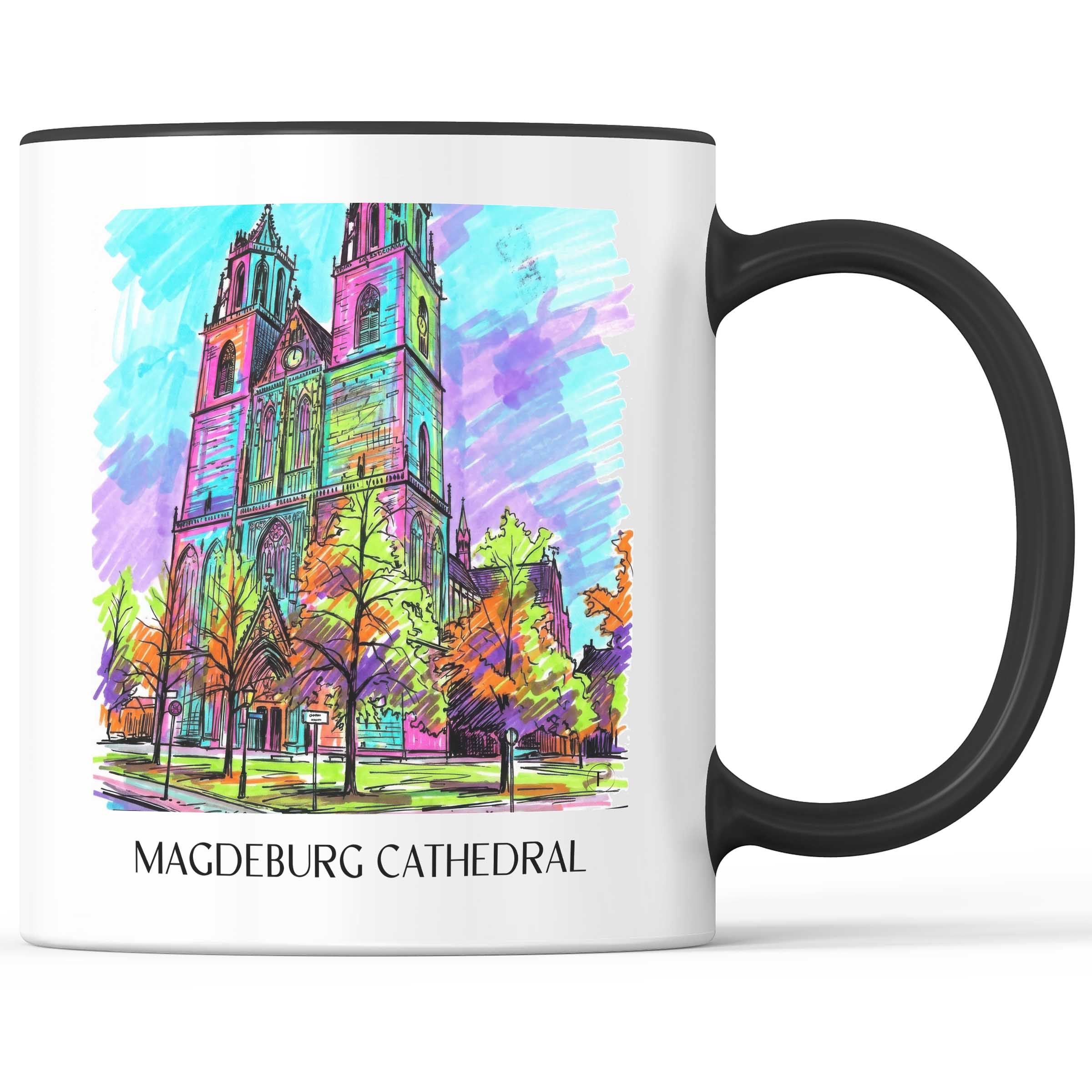 Dom zu Magdeburg Kaffeebecher - Sachsen-Anhalt - Deutschland Becher - Kaffeetasse im Tag Graffiti Stil