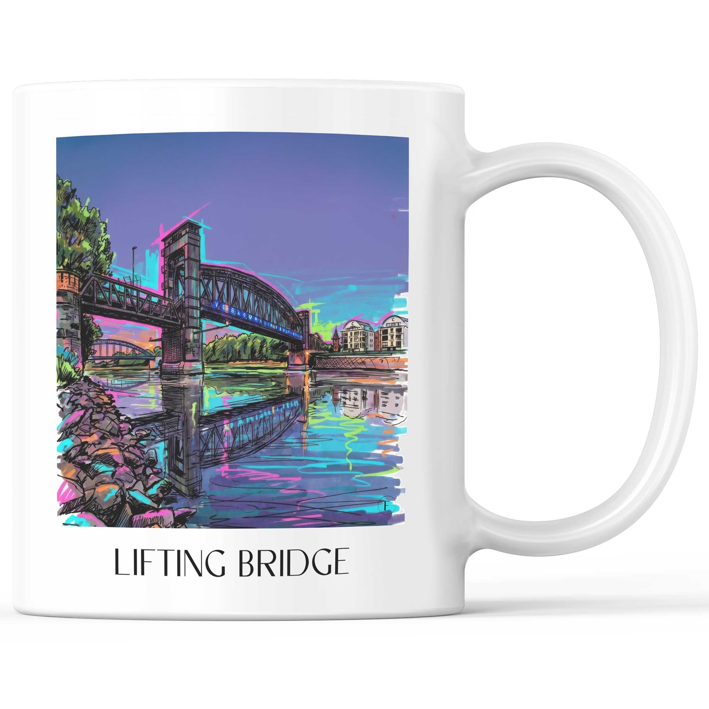 Hubbrücke Kaffeebecher - Magdeburg - Deutschland Becher - Kaffeetasse im Tag Graffiti Stil