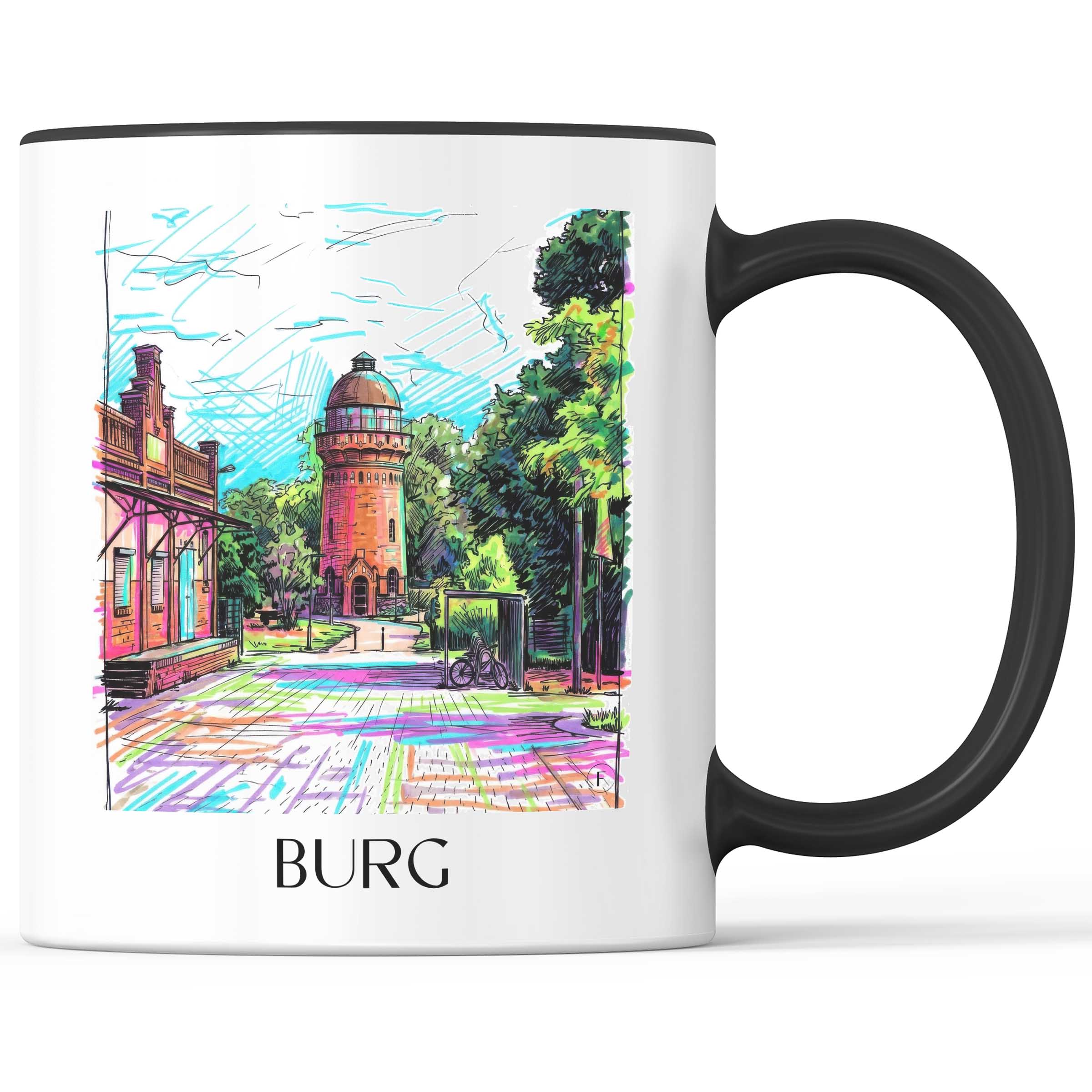 Burg Kaffeebecher - Magdeburg - Deutschland Becher - Kaffeetasse im Tag Graffiti Stil