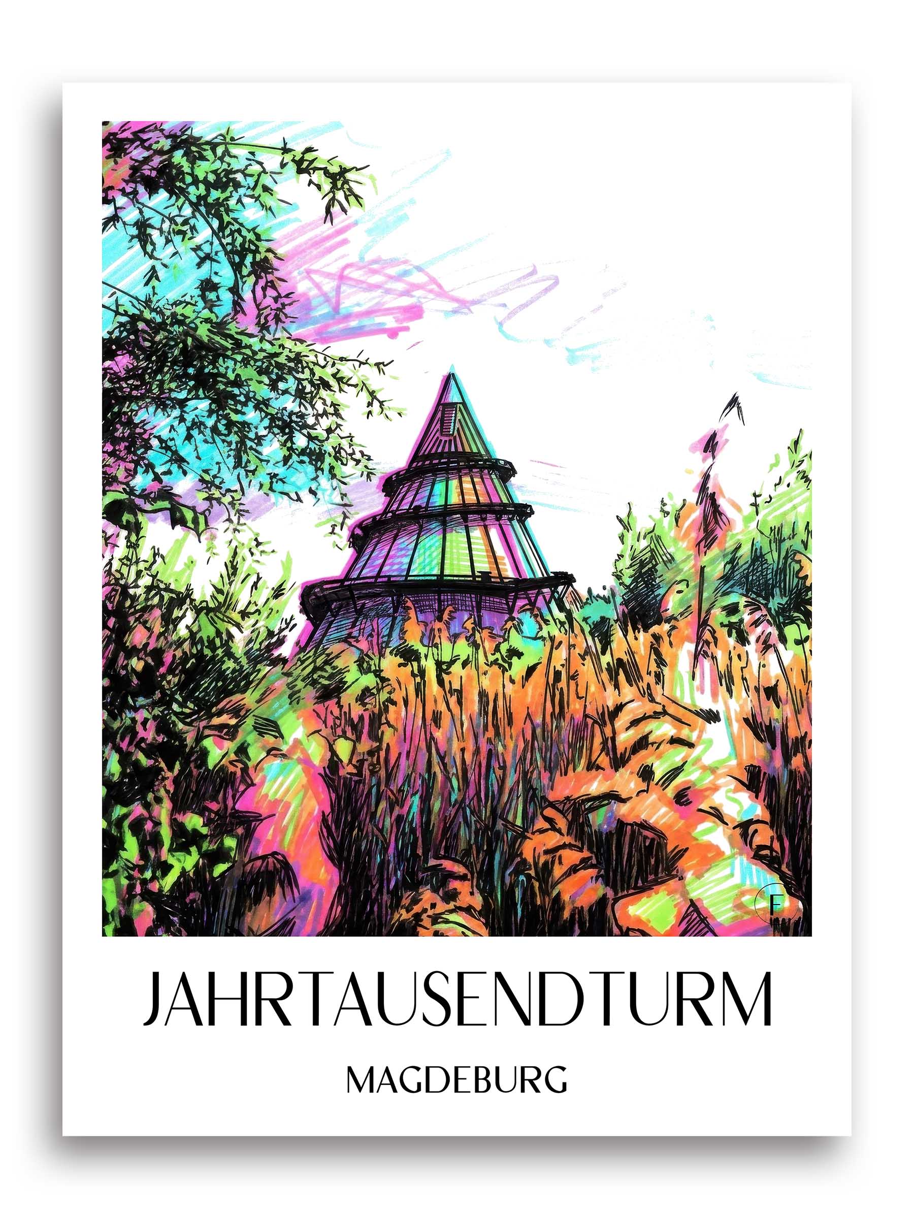 jahrtausendturm-magdeburg-deutschland-poster-graffiti
