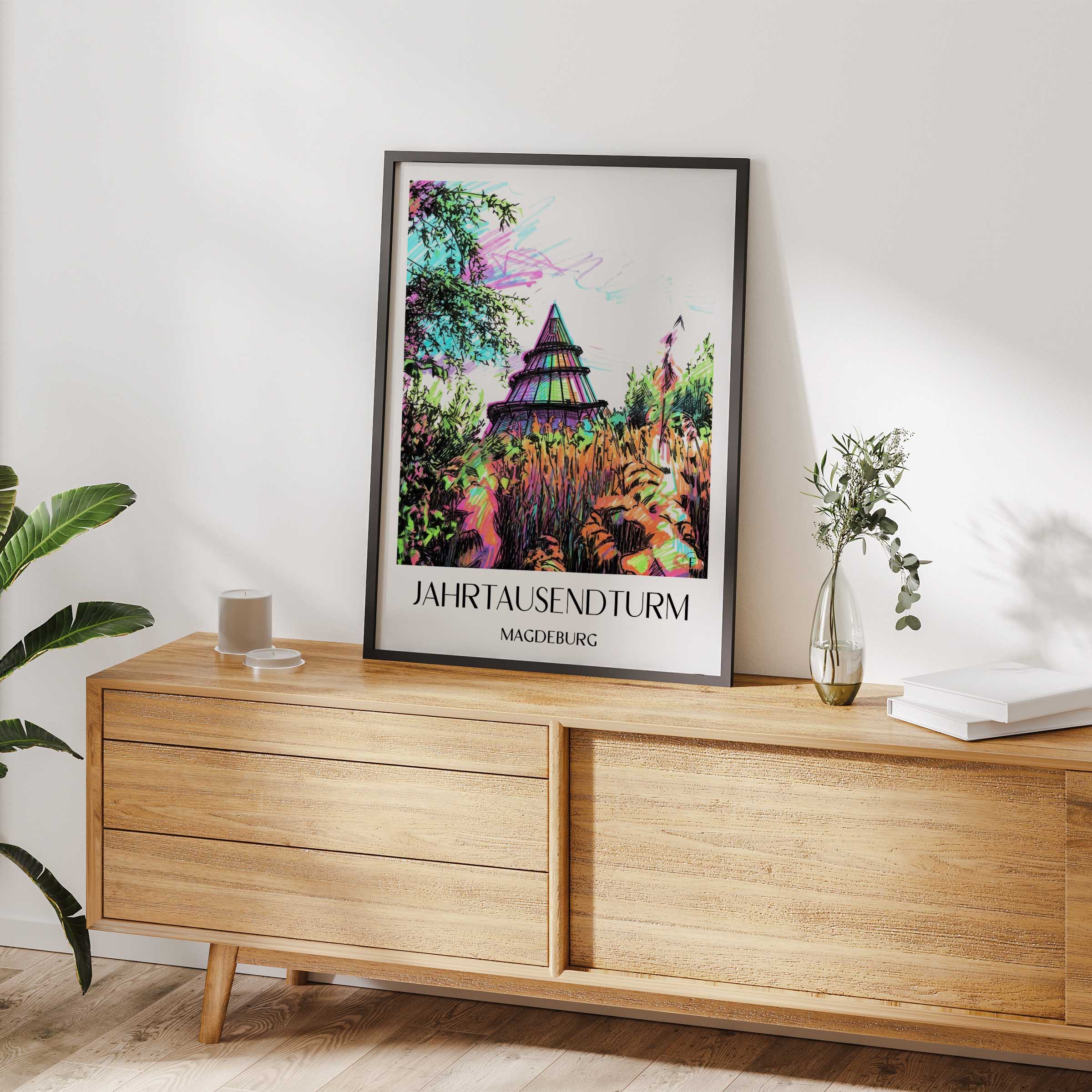 jahrtausendturm-magdeburg-deutschland-poster-graffiti