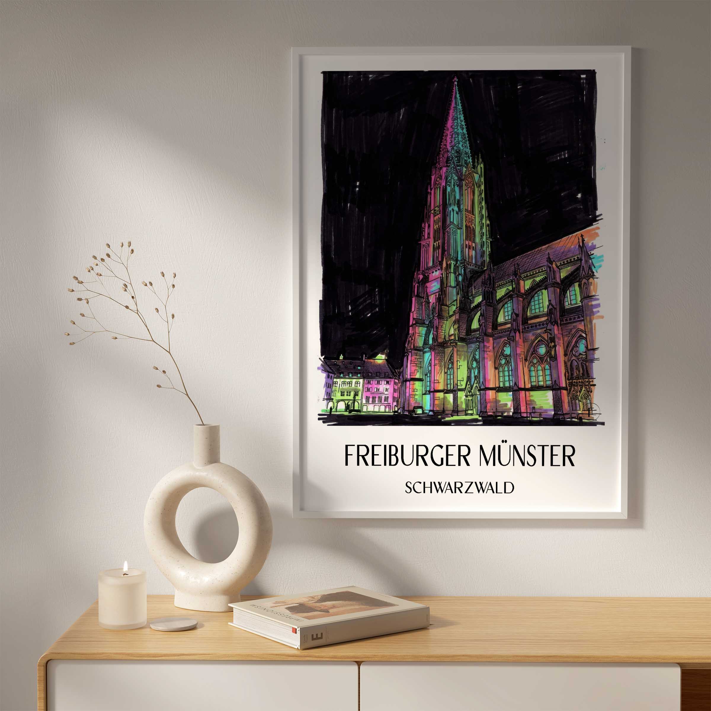 freiburger-münster-schwarzwald-deutschland-poster-graffiti