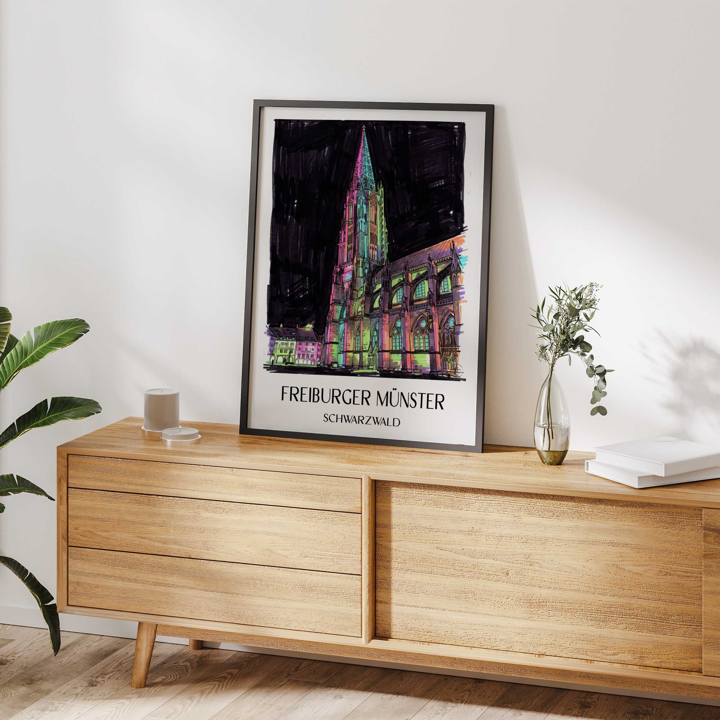 freiburger-münster-schwarzwald-deutschland-poster-graffiti