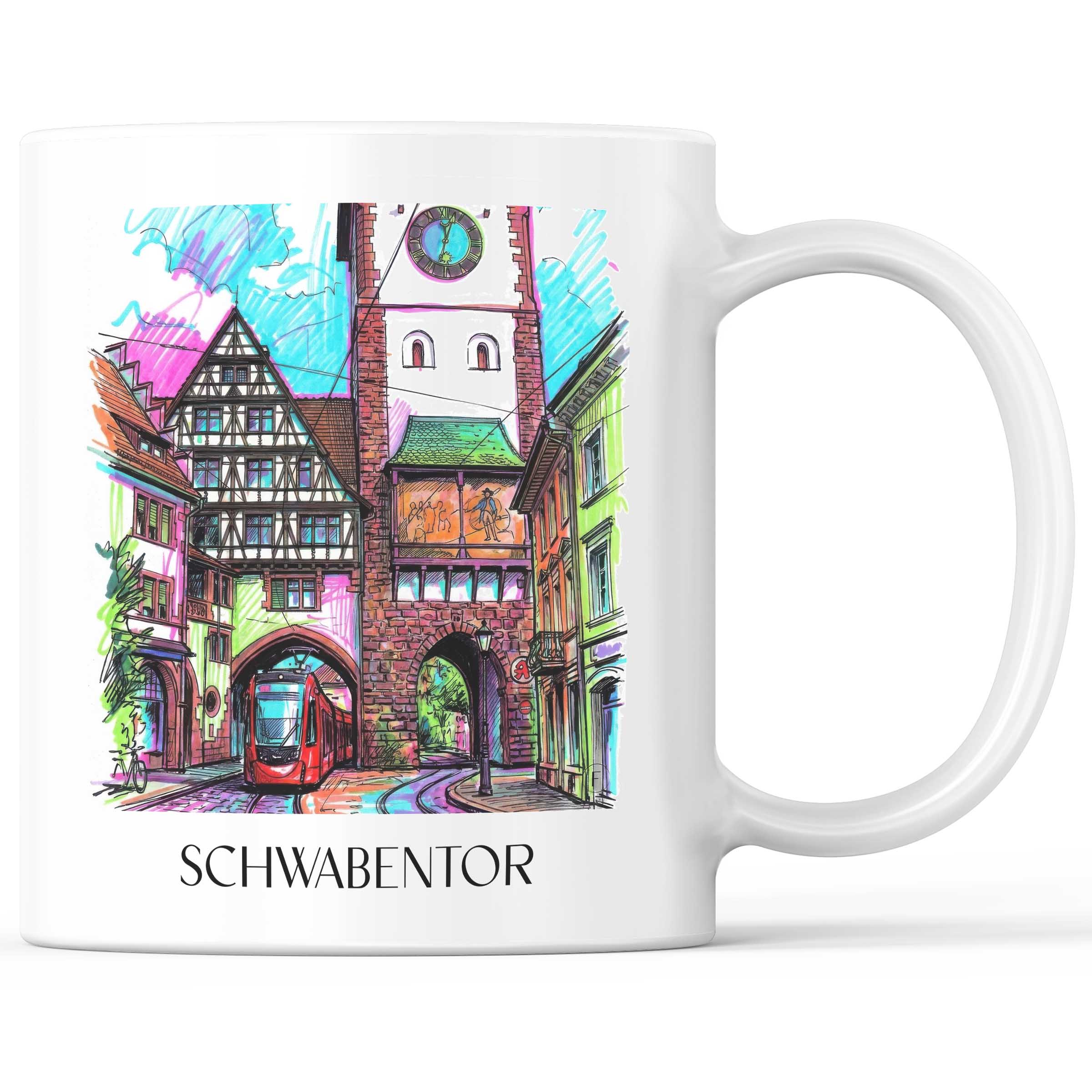 Schwabentor Kaffeebecher - Freiburg - Deutschland Becher - Kaffeetasse im Tag Graffiti Stil