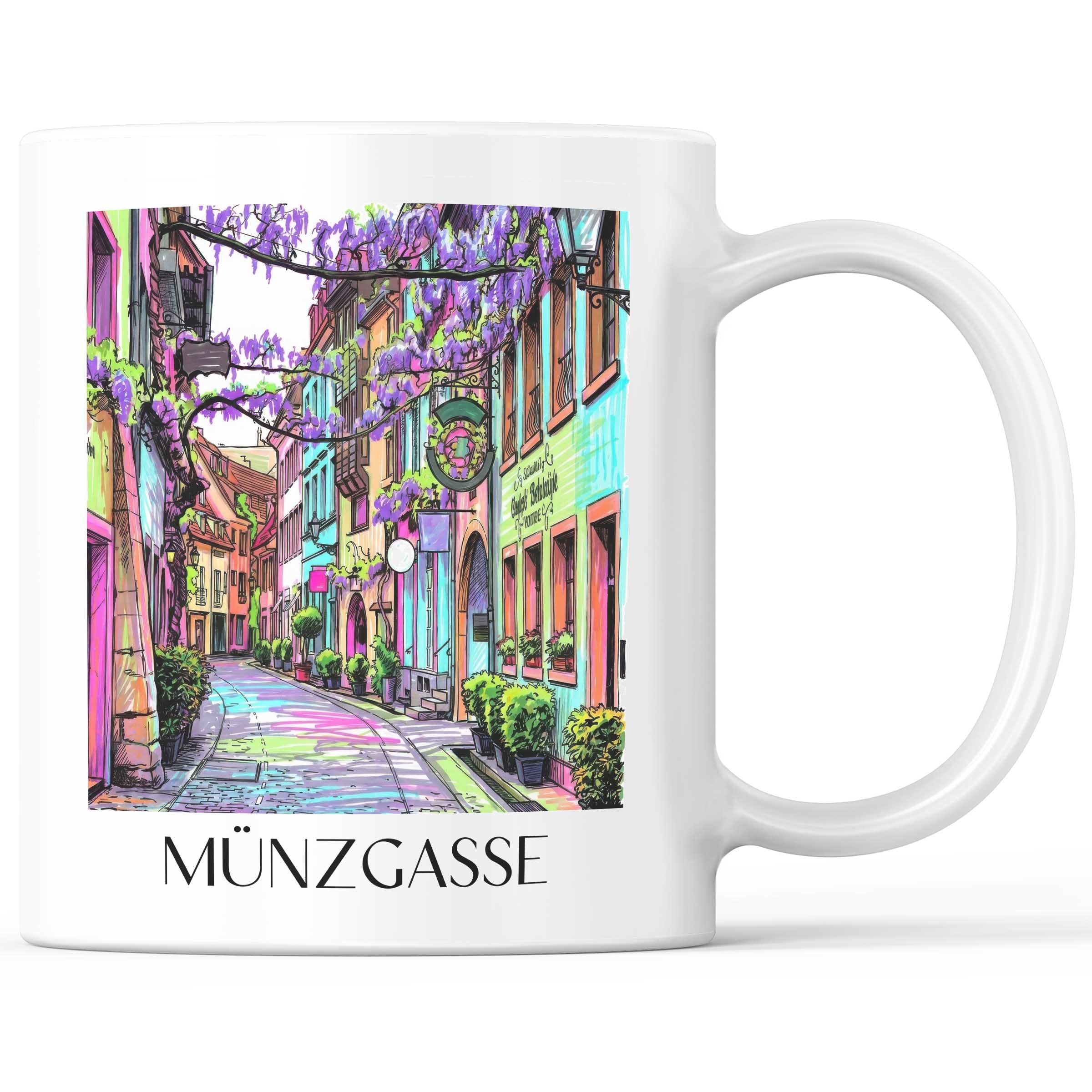 Münzgasse Kaffeebecher - Freiburg - Deutschland Becher - Kaffeetasse im Tag Graffiti Stil