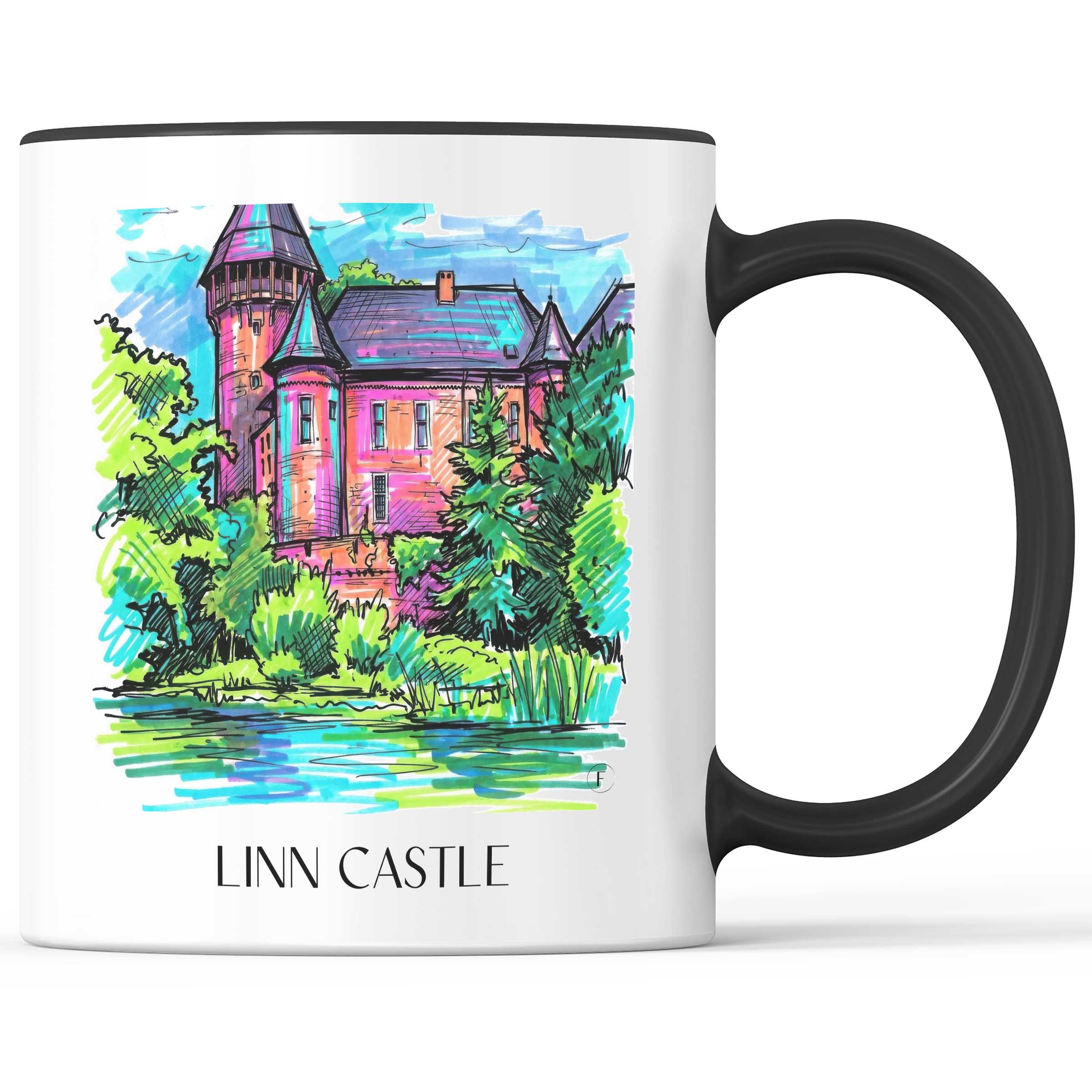 Burg Linn Kaffeebecher - Krefeld - Deutschland Becher - Kaffeetasse im Tag Graffiti Stil