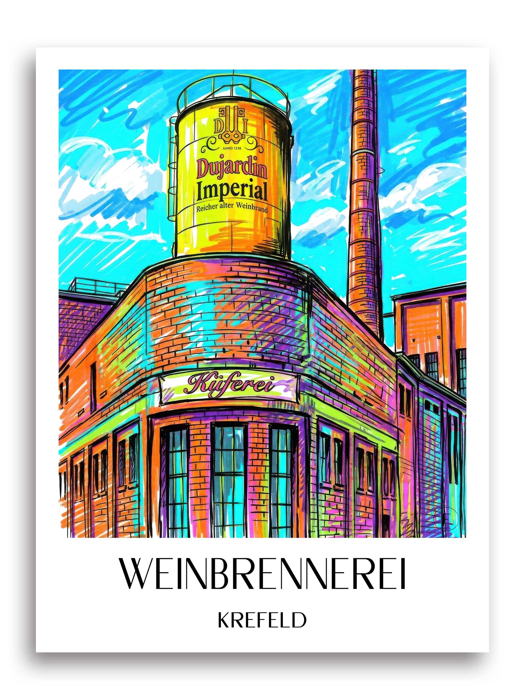 weinbrennerei--krefeld-deutschland-poster-graffiti