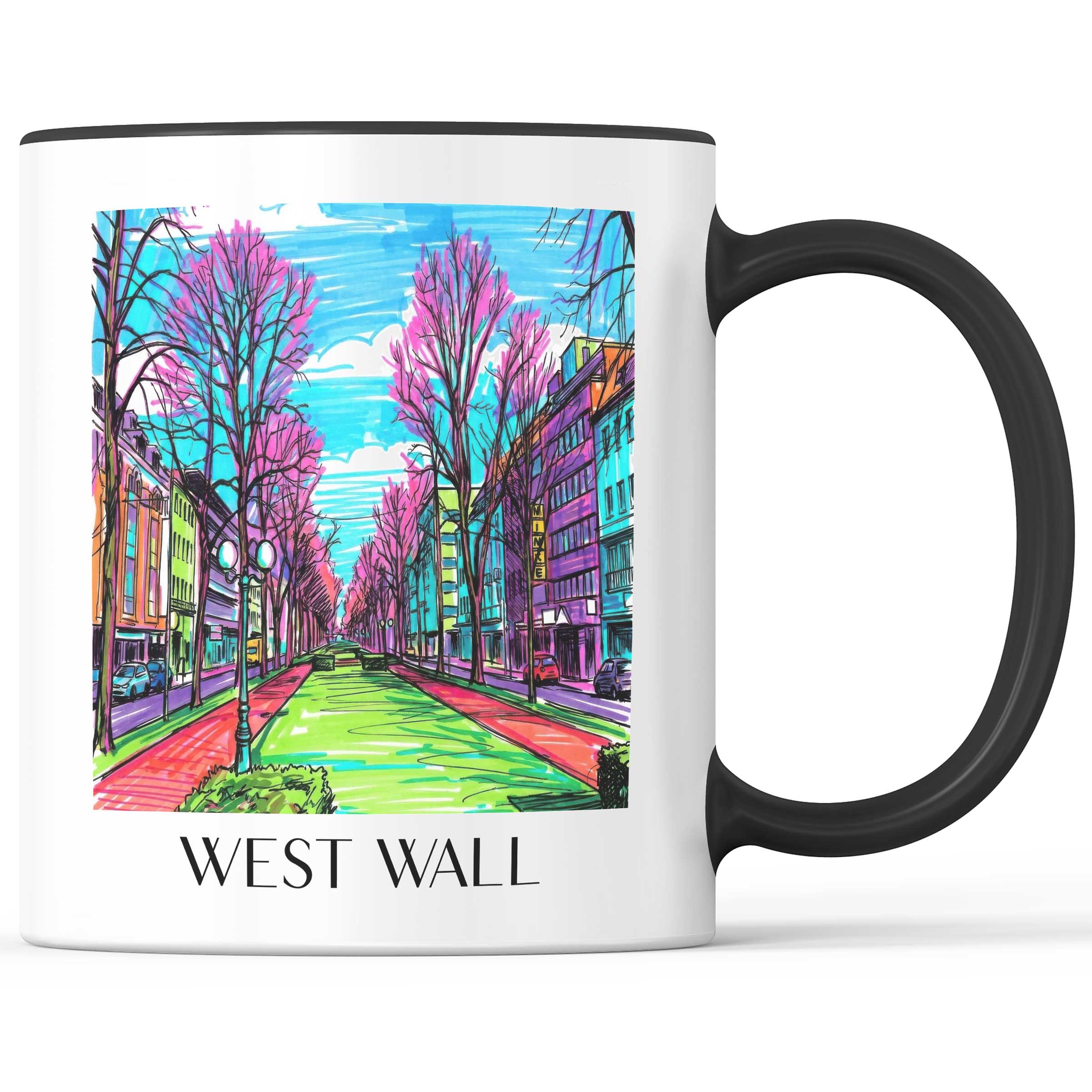 Westwall Kaffeebecher - Krefeld - Deutschland Becher - Kaffeetasse im Tag Graffiti Stil