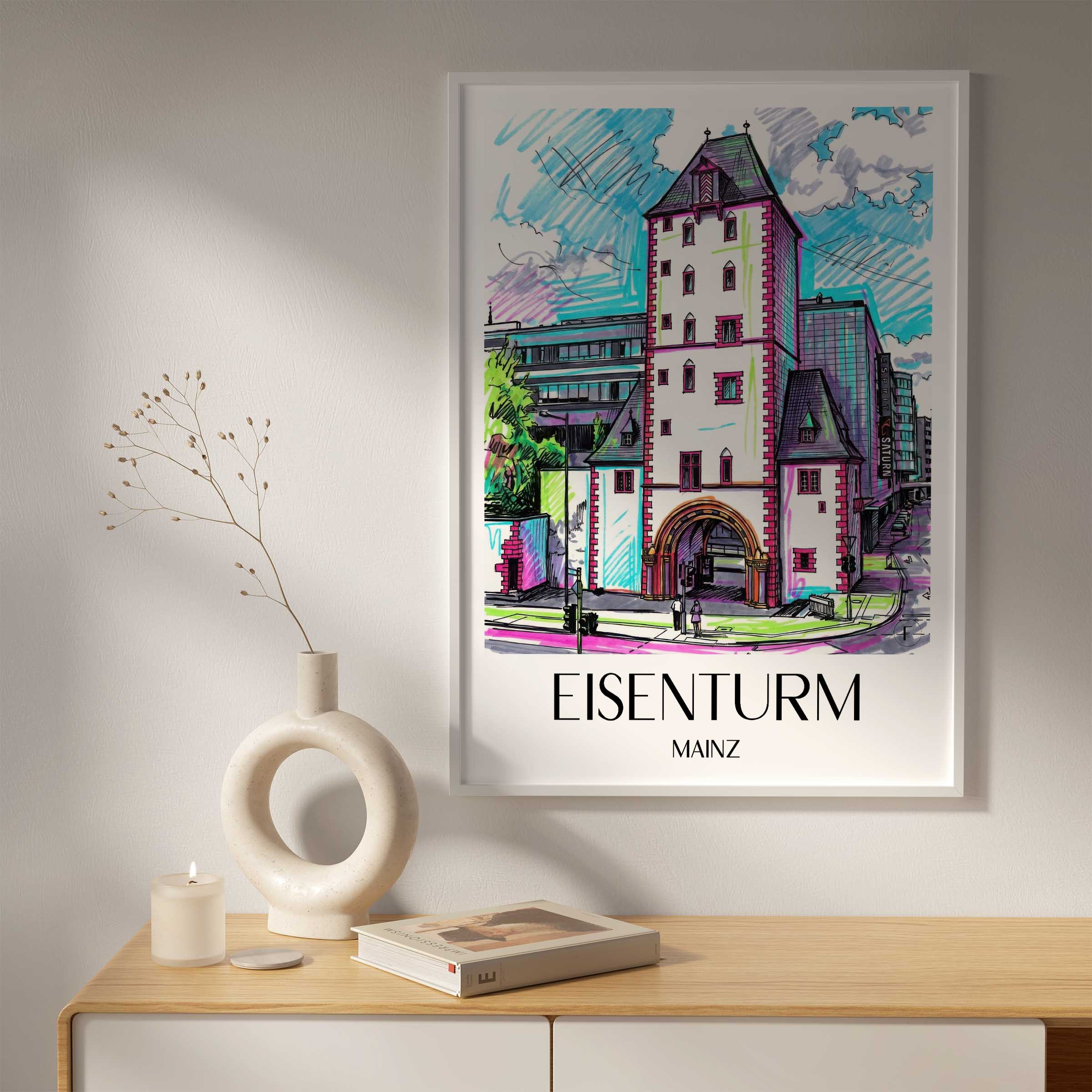 eisenturm-mainz-deutschland-poster-graffiti