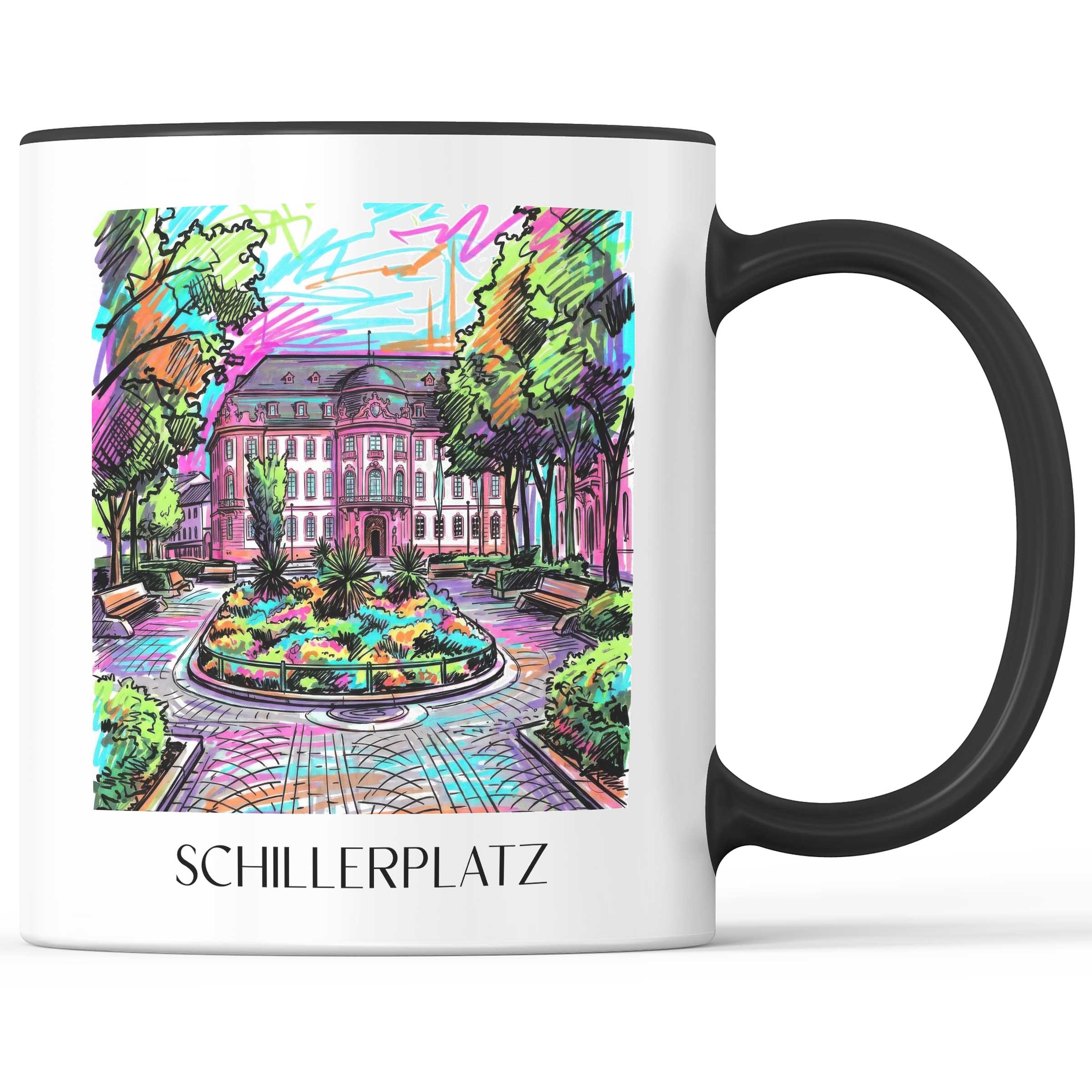 Schillerplatz Kaffeebecher - Mainz - Deutschland Becher - Kaffeetasse im Tag Graffiti Stil