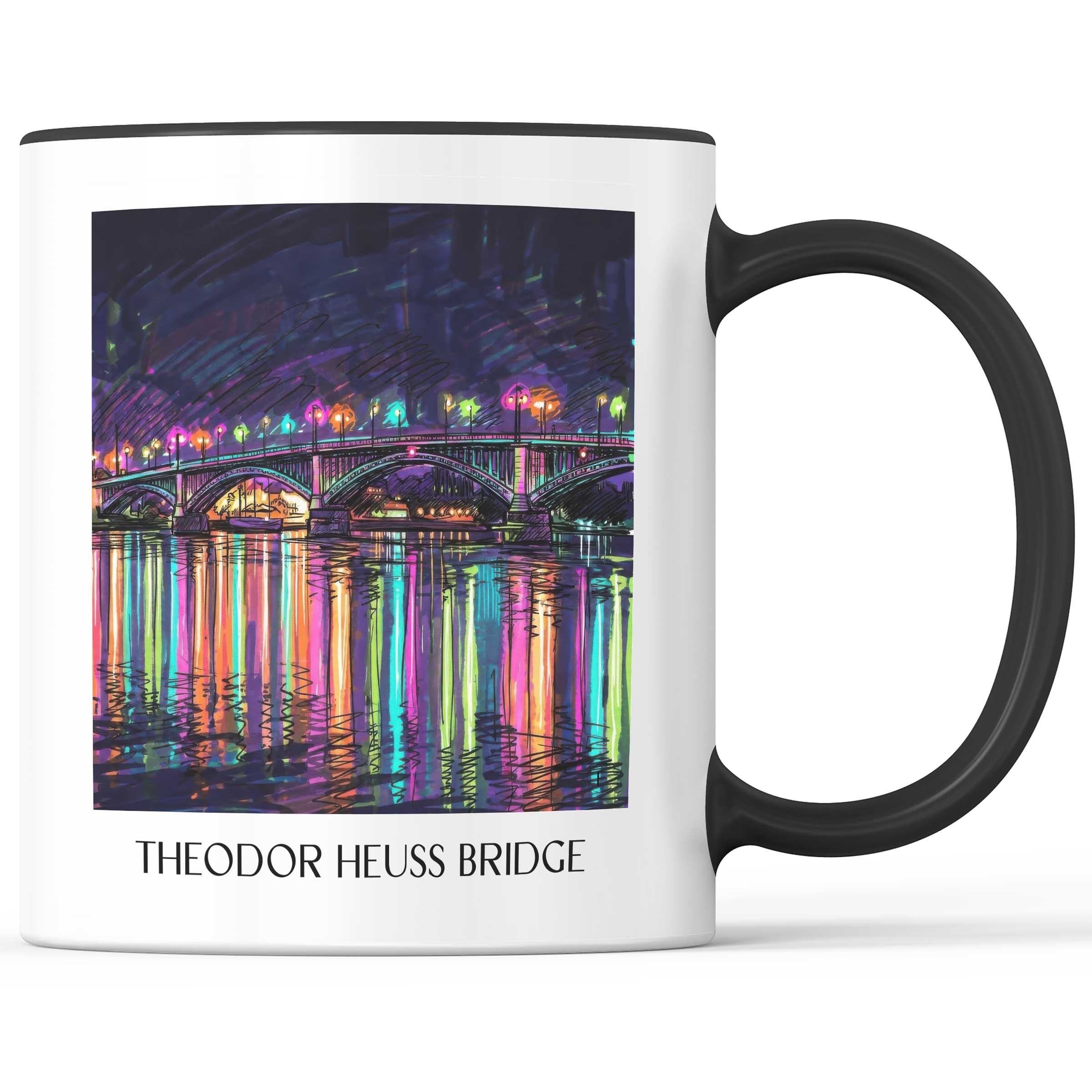 Theodor-Heuss-Brücke Kaffeebecher - Mainz - Deutschland Becher - Kaffeetasse im Tag Graffiti Stil