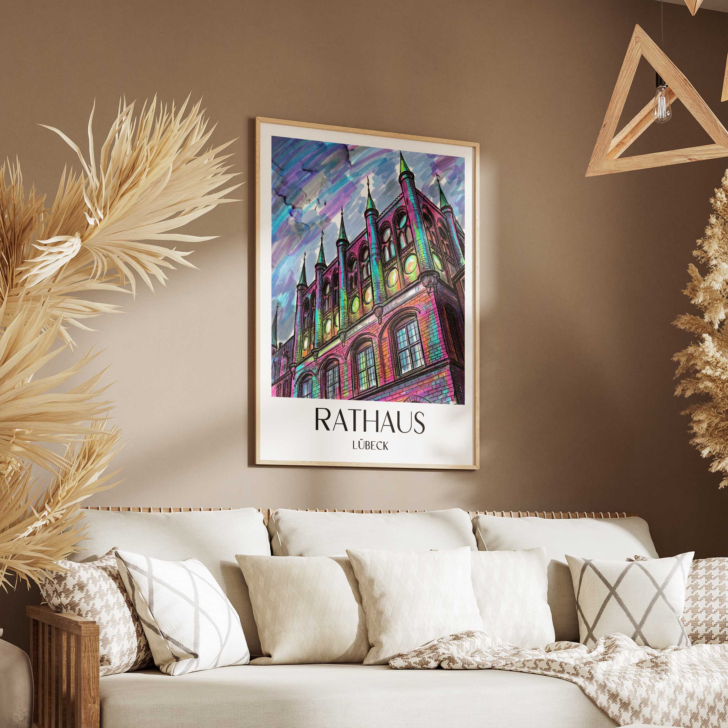 rathaus-lübeck-deutschland-poster-graffiti