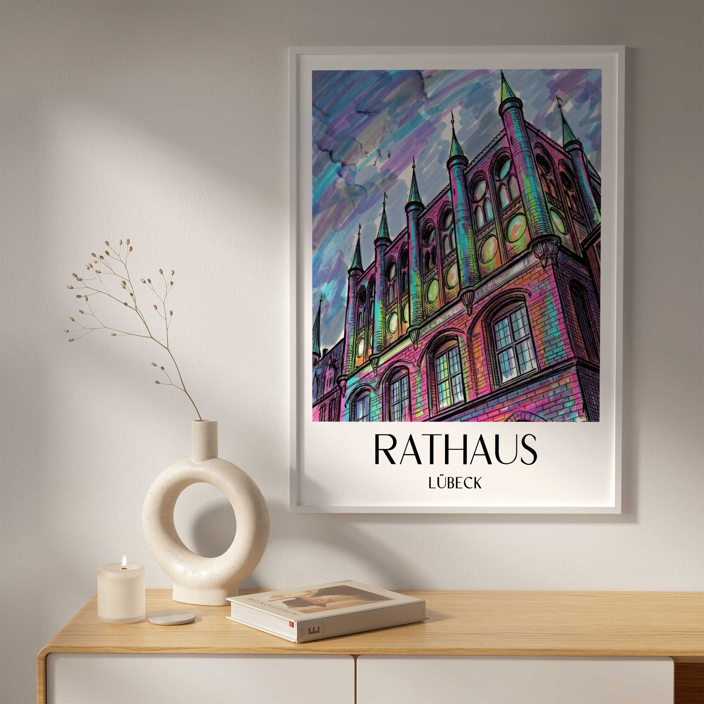 rathaus-lübeck-deutschland-poster-graffiti