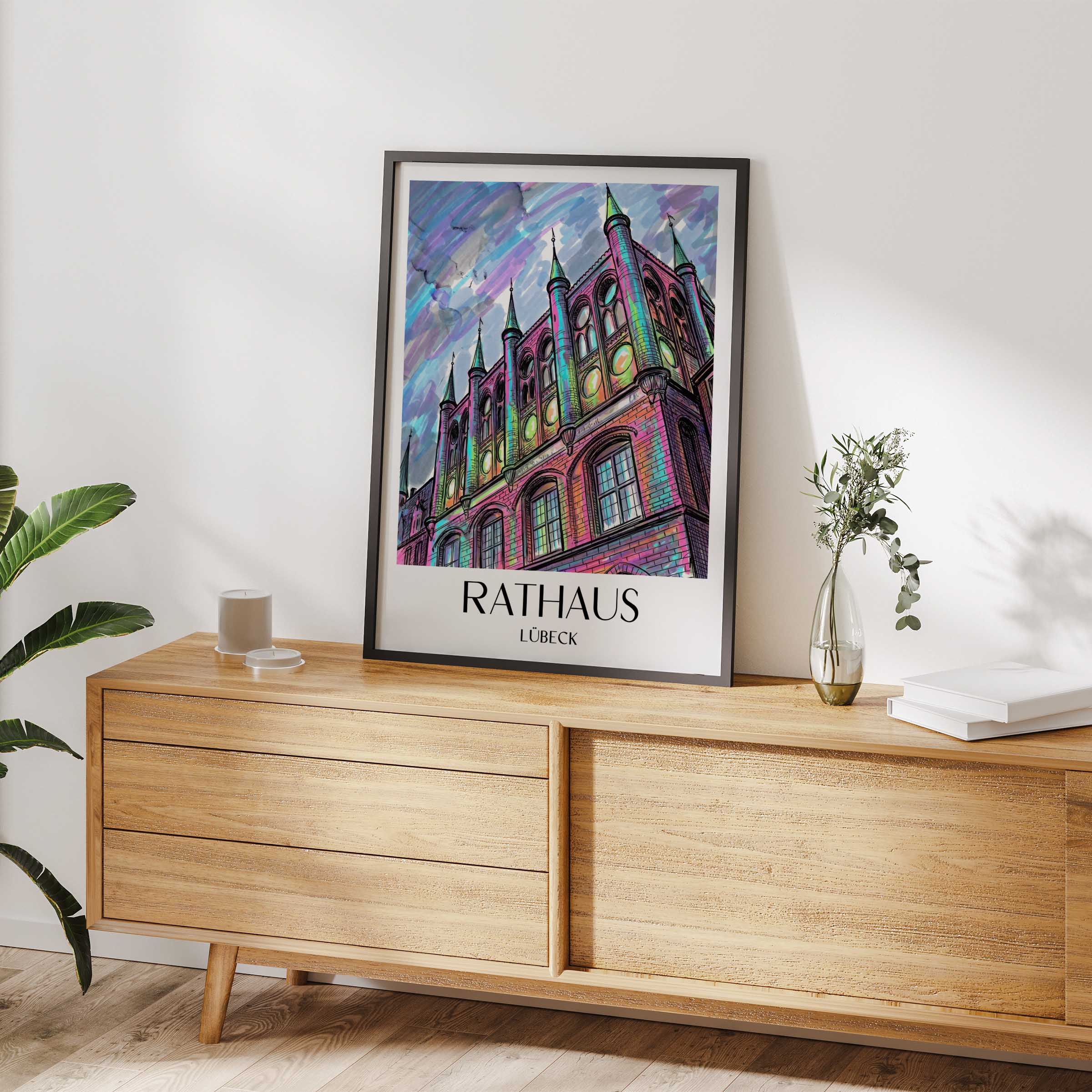rathaus-lübeck-deutschland-poster-graffiti