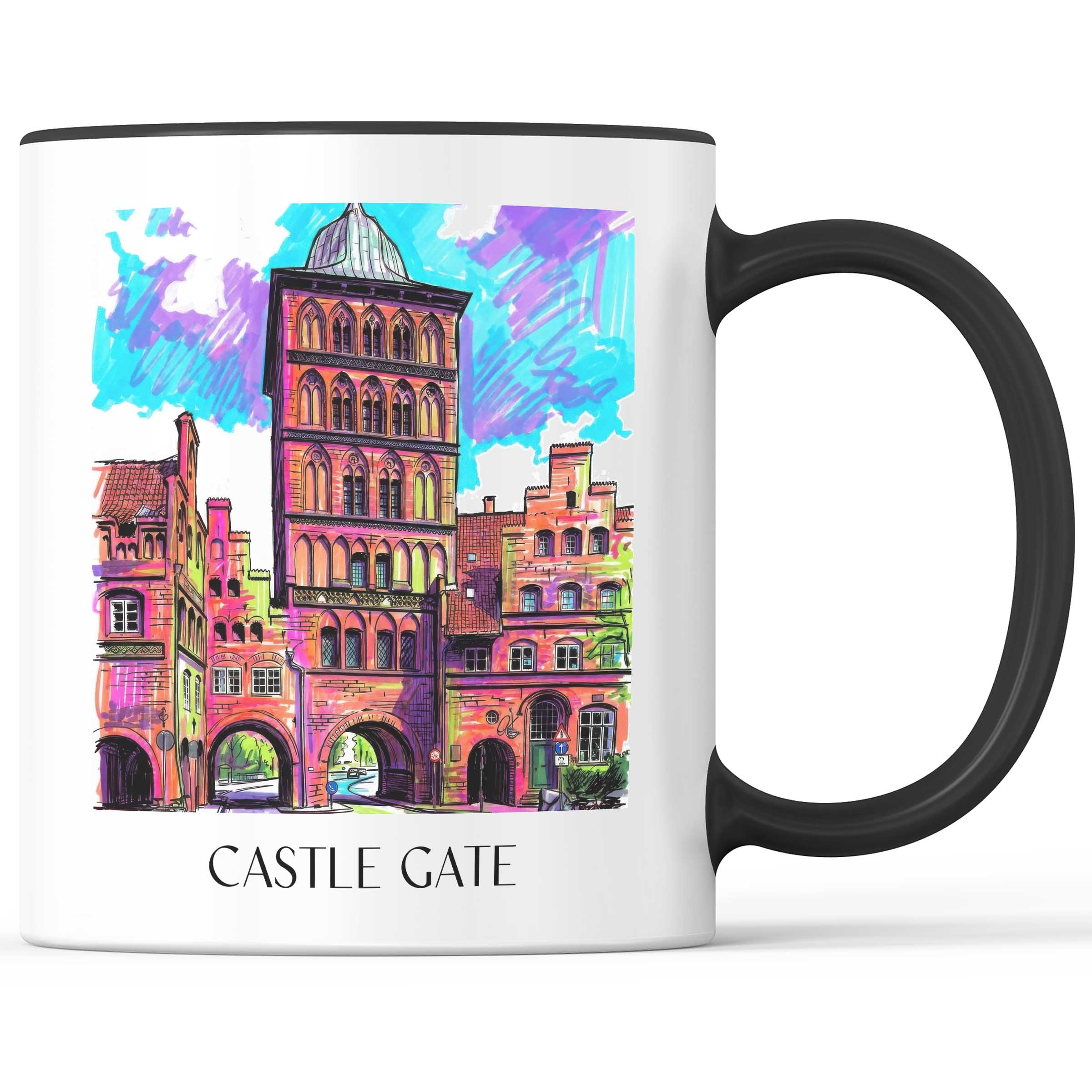 Burgtor Kaffeebecher - Lübeck - Deutschland Becher - Kaffeetasse im Tag Graffiti Stil