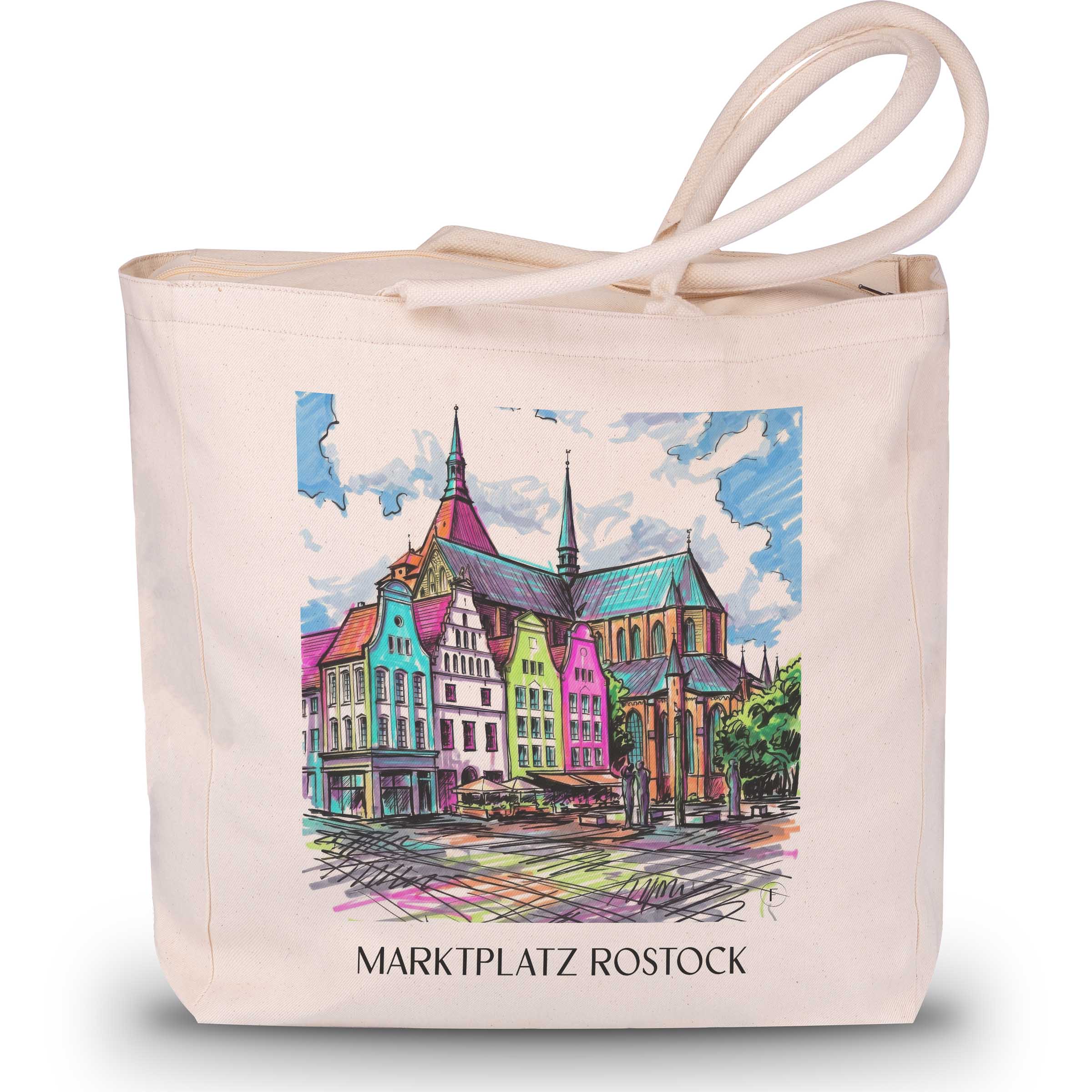marktplatz-rostock-deutschland-einkaufstasche-graffiti