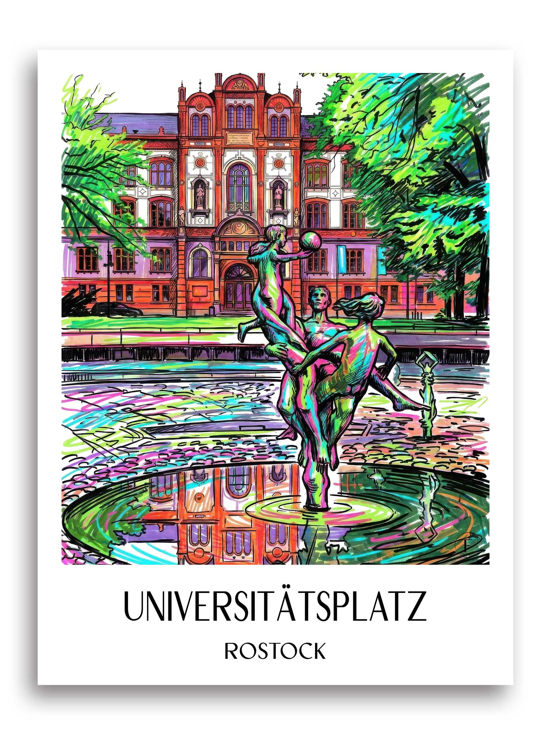 universitätsplatz-rostock-deutschland-poster-graffiti