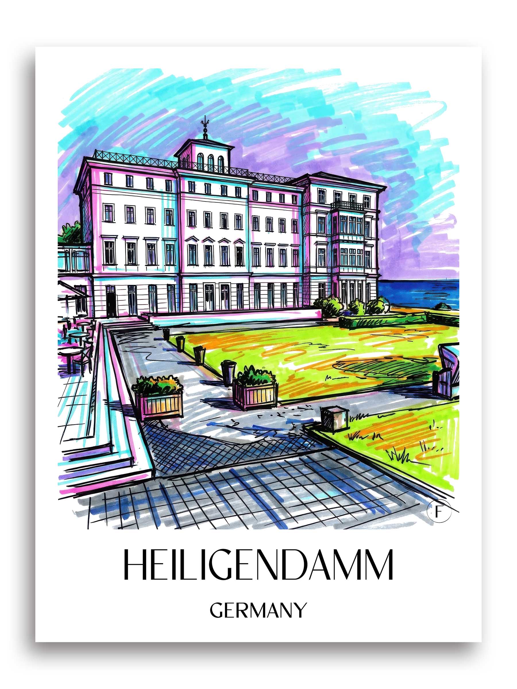 Heiligendamm Poster - Mecklenburg - Deutschland Kunstdruck - Tag Graffiti von A4 bis A1