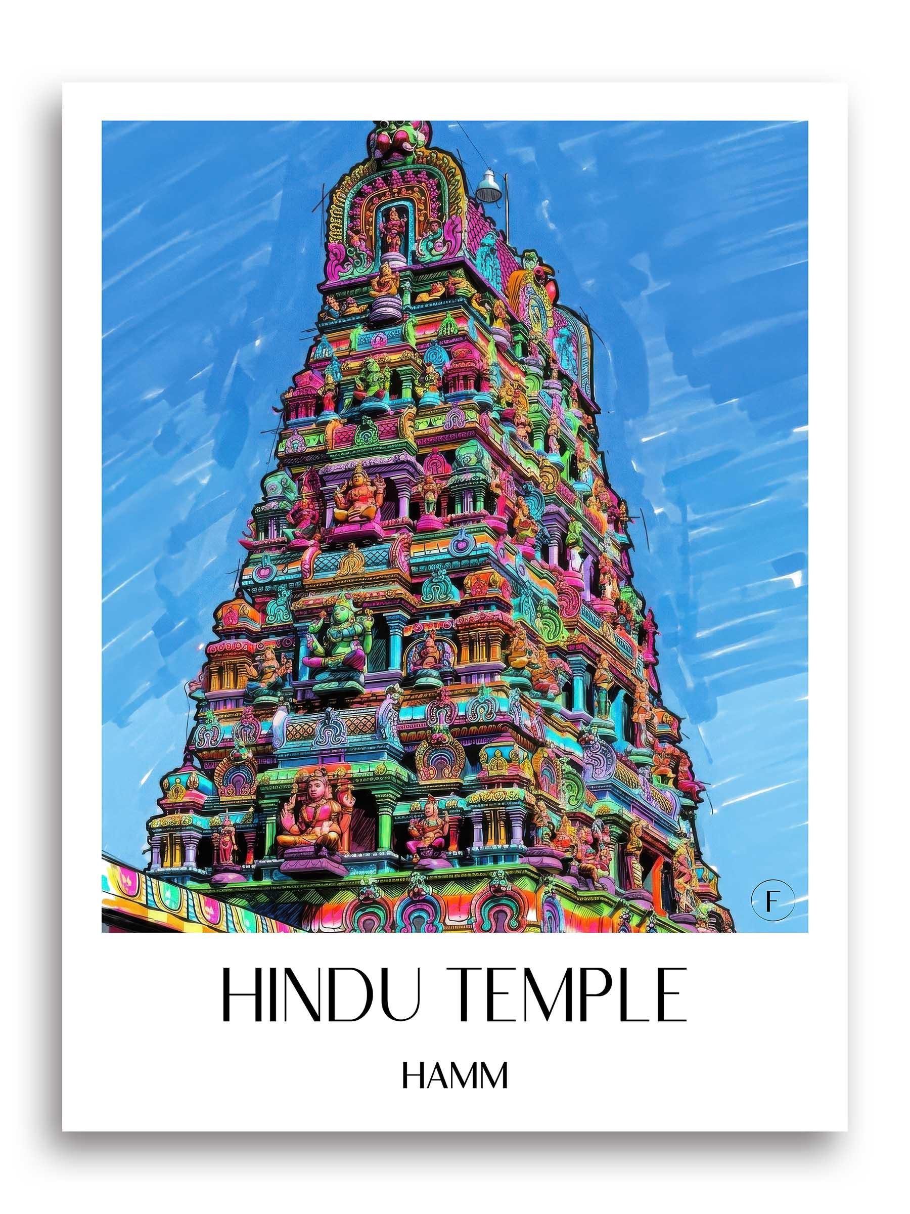 Hindutempel Poster - Hamm - Deutschland Kunstdruck - Tag Graffiti von A4 bis A1