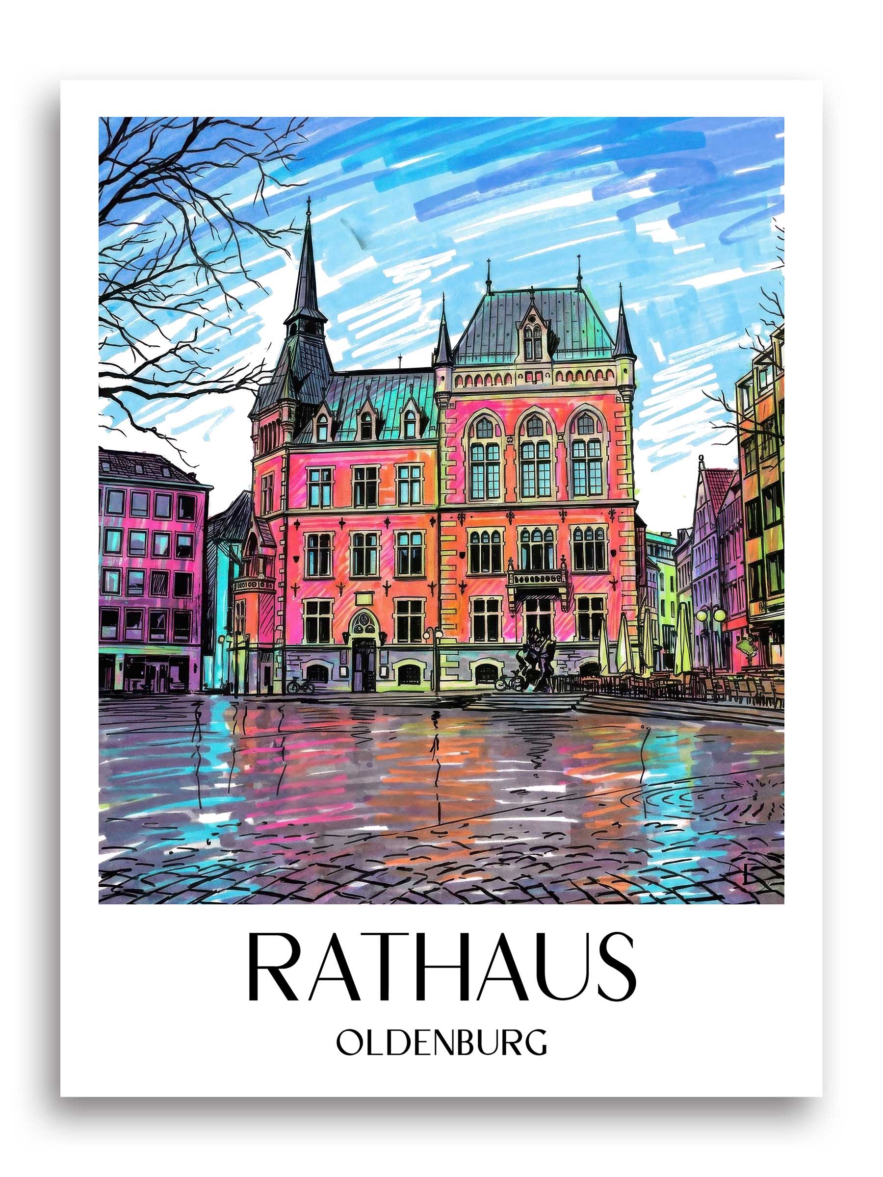 rathaus-oldenburg-deutschland-poster-graffiti