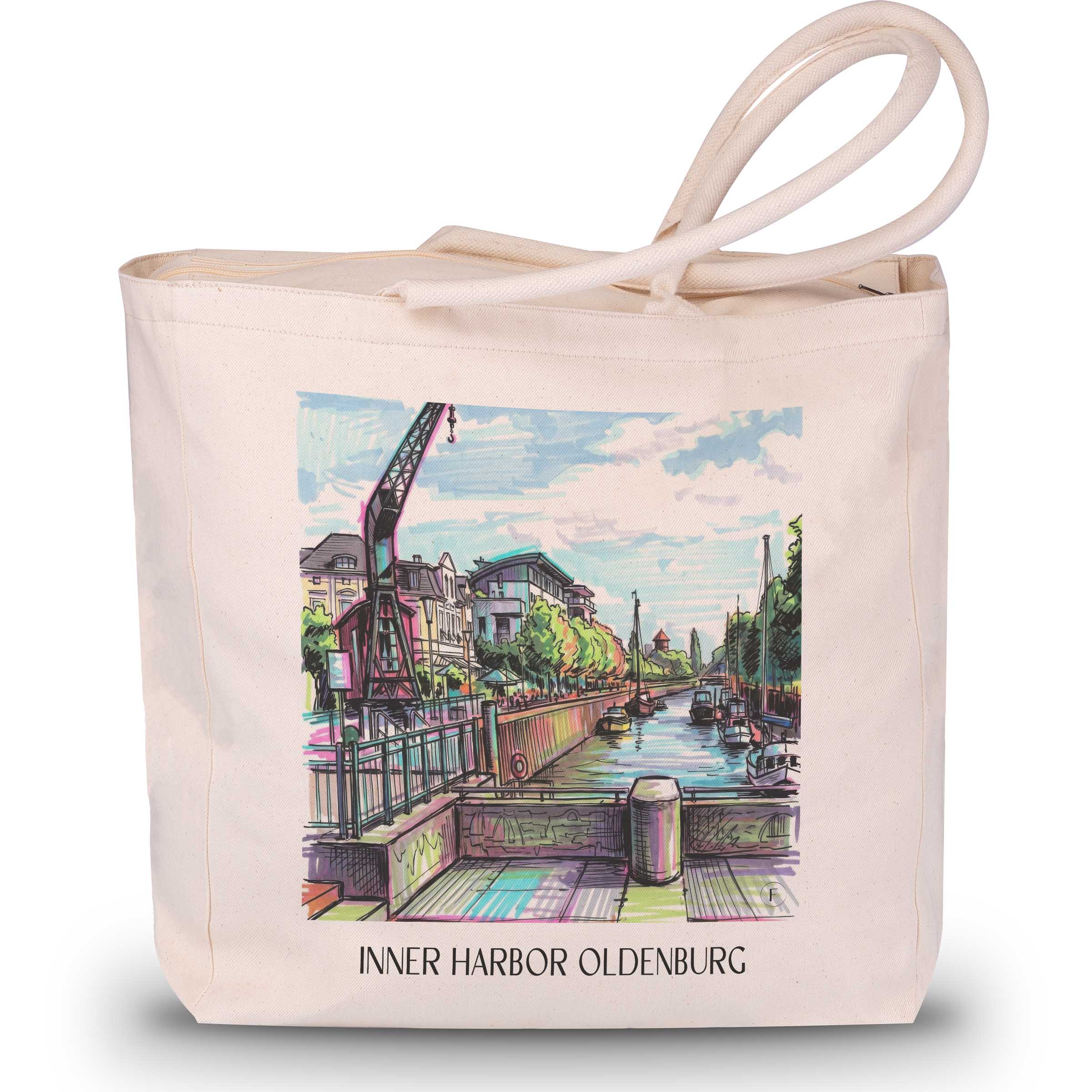 Innenhafen Shopping Tasche - Oldenburg - Deutschland Tote Bag - Einkaufstasche im Tag Graffiti Stil