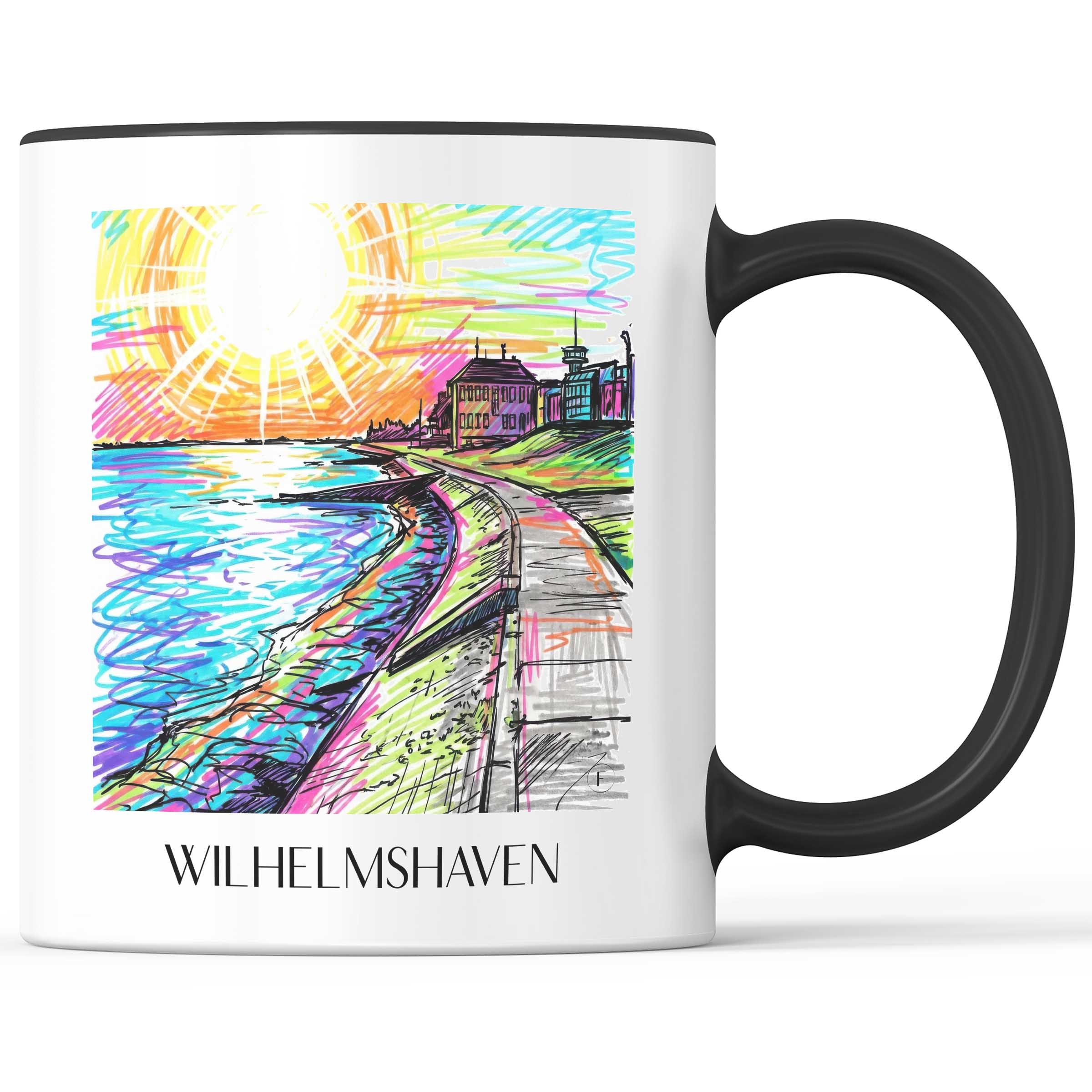 Wilhelmshaven Kaffeebecher - Oldenburger Friesland - Deutschland Becher - Kaffeetasse im Tag Graffiti Stil