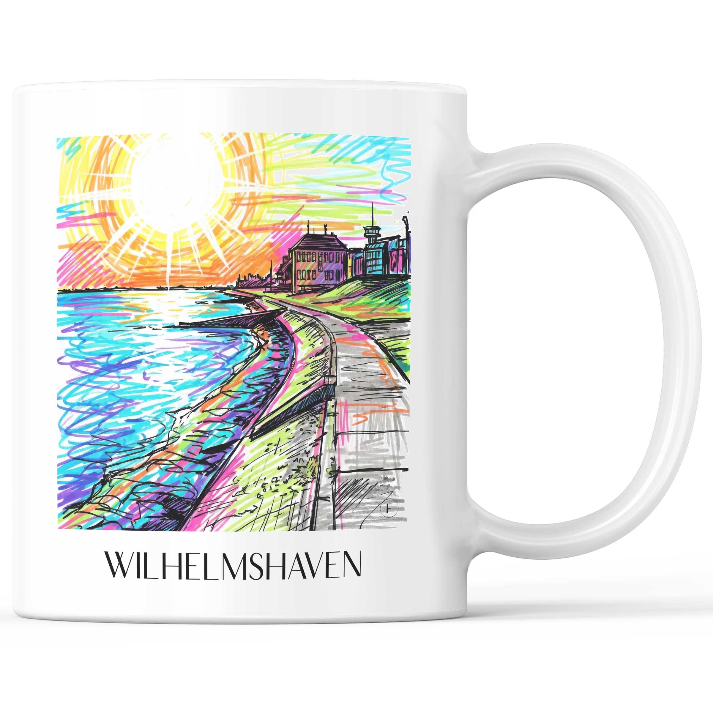 Wilhelmshaven Kaffeebecher - Oldenburger Friesland - Deutschland Becher - Kaffeetasse im Tag Graffiti Stil
