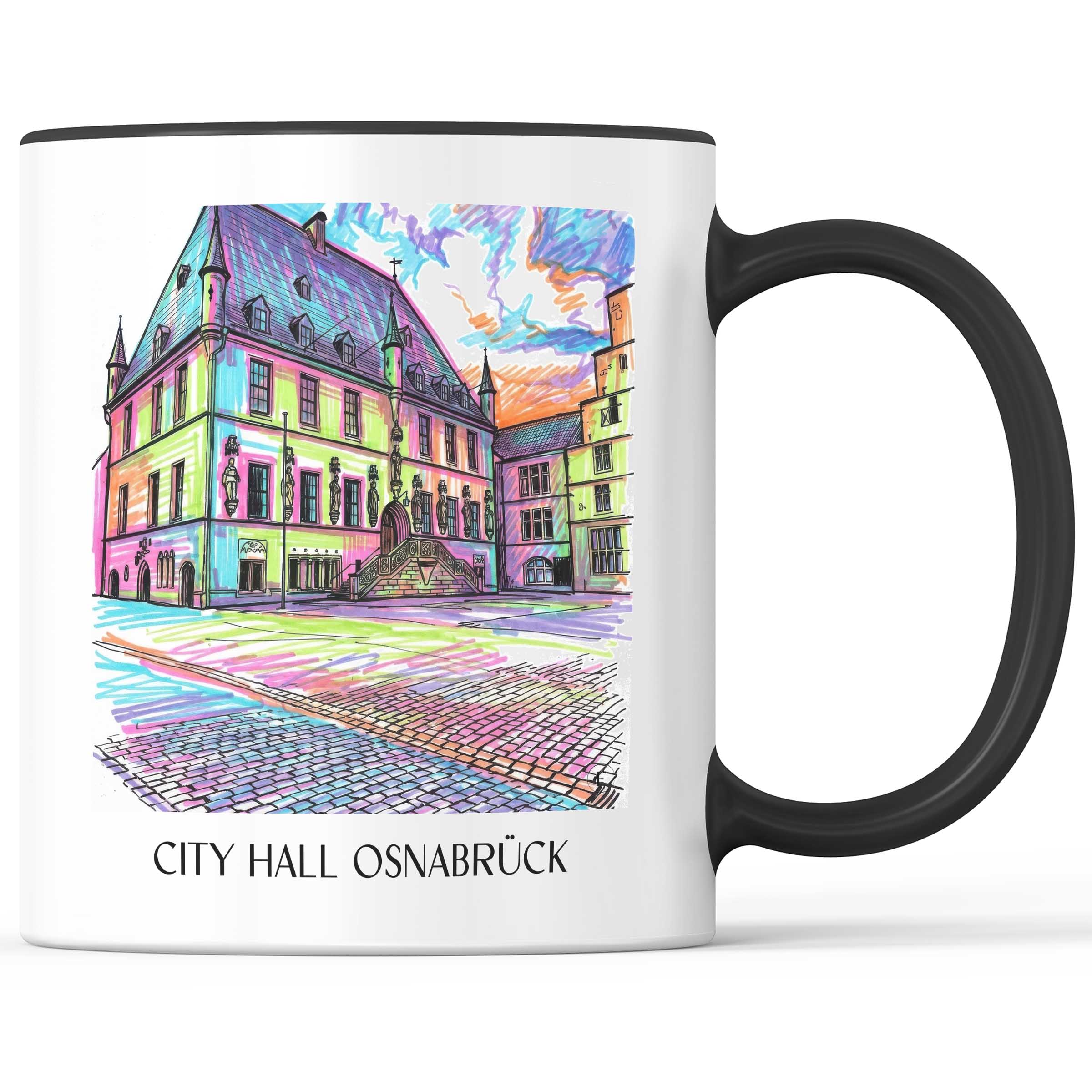 Rathaus Kaffeebecher - Osnabrück - Deutschland Becher - Kaffeetasse im Tag Graffiti Stil