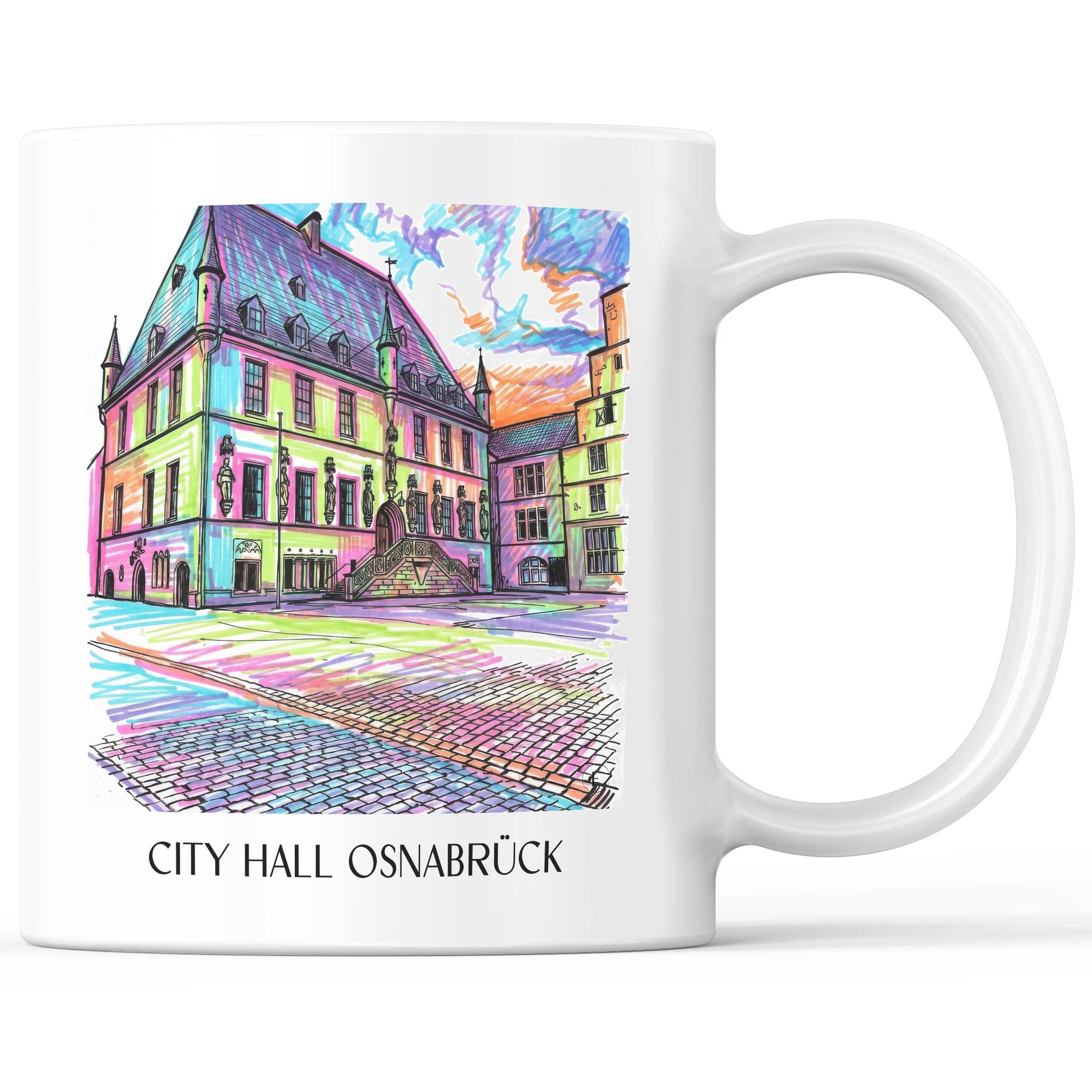 Rathaus Kaffeebecher - Osnabrück - Deutschland Becher - Kaffeetasse im Tag Graffiti Stil