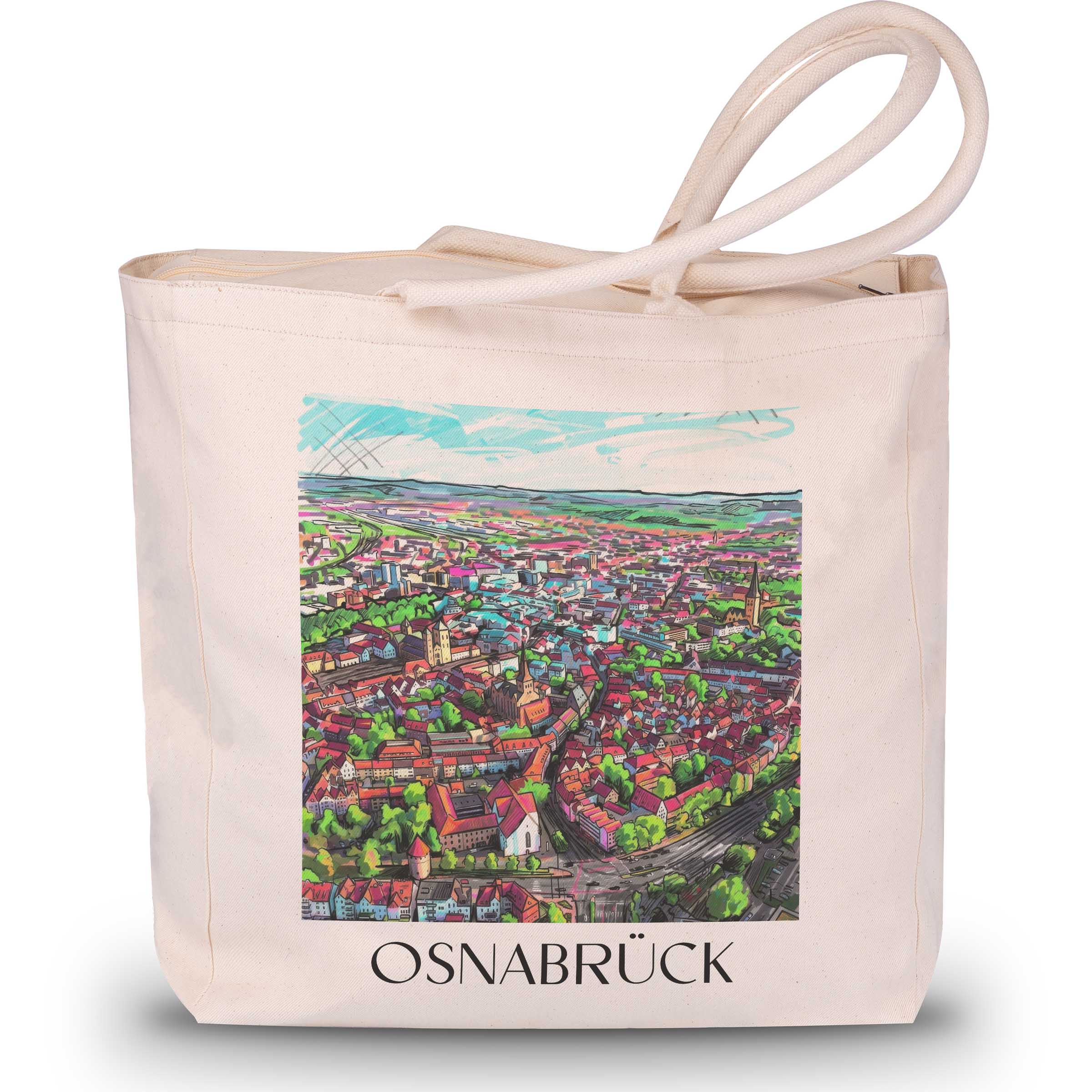 Osnabrück Shopping Tasche - Niedersachsen - Deutschland Tote Bag - Einkaufstasche im Tag Graffiti Stil