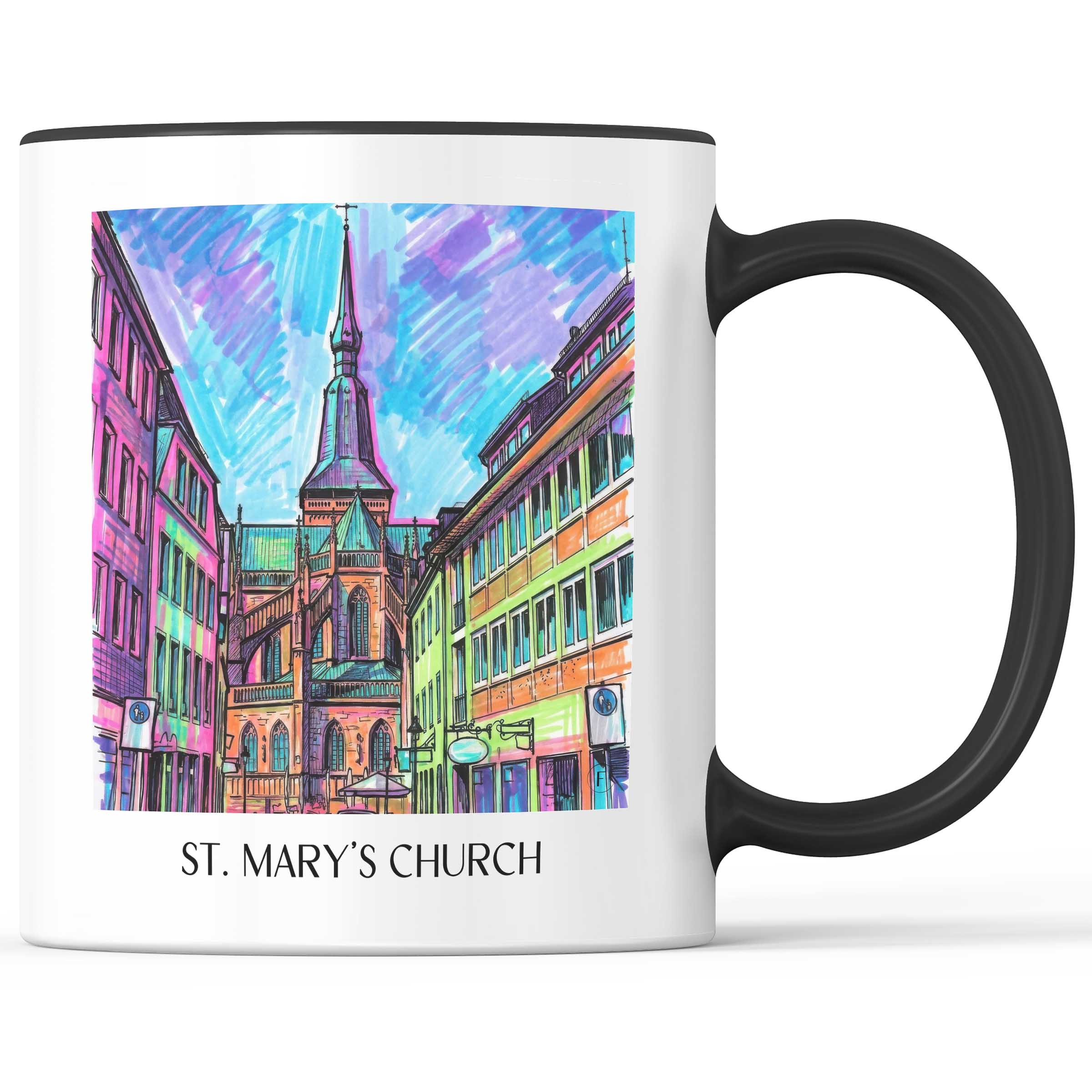 Marienkirche Kaffeebecher - Osnabrück - Deutschland Becher - Kaffeetasse im Tag Graffiti Stil