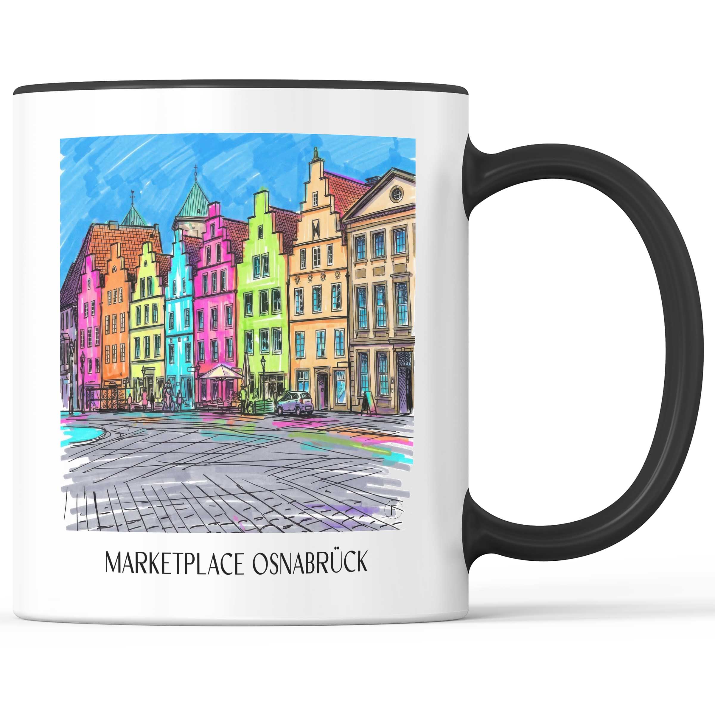 Marktplatz Kaffeebecher - Osnabrück - Deutschland Becher - Kaffeetasse im Tag Graffiti Stil