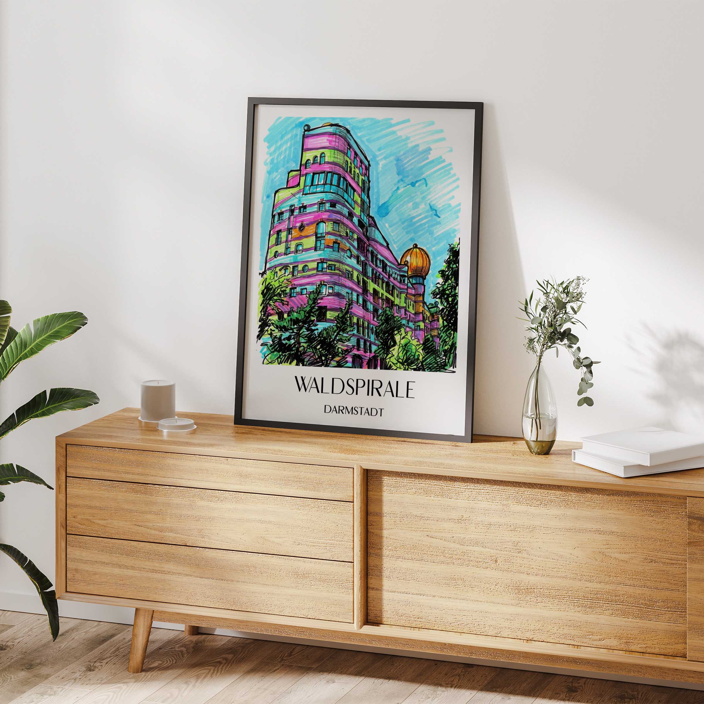 waldspirale-darmstadt-deutschland-poster-graffiti