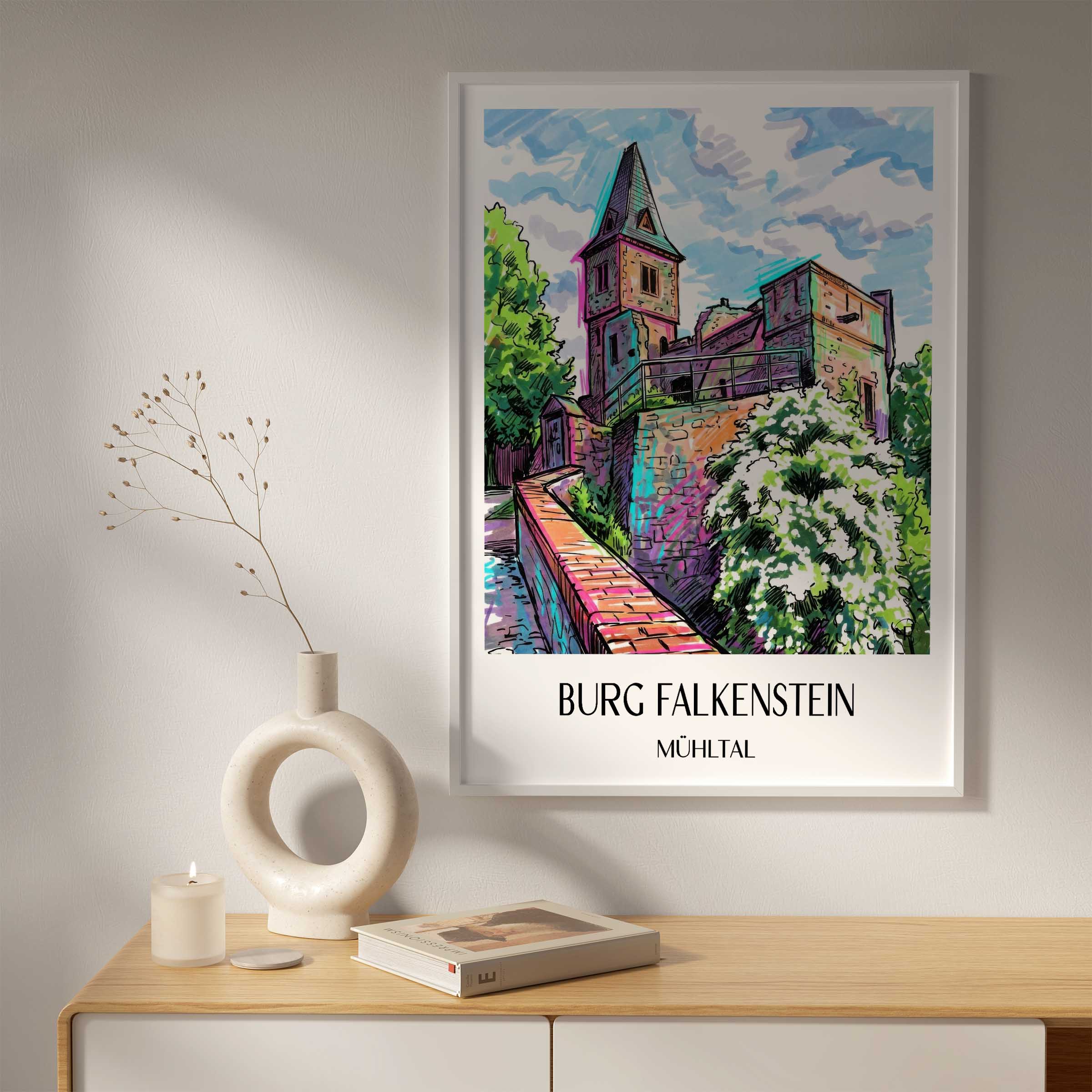 burg-falkenstein-mühltal-deutschland-poster-graffiti