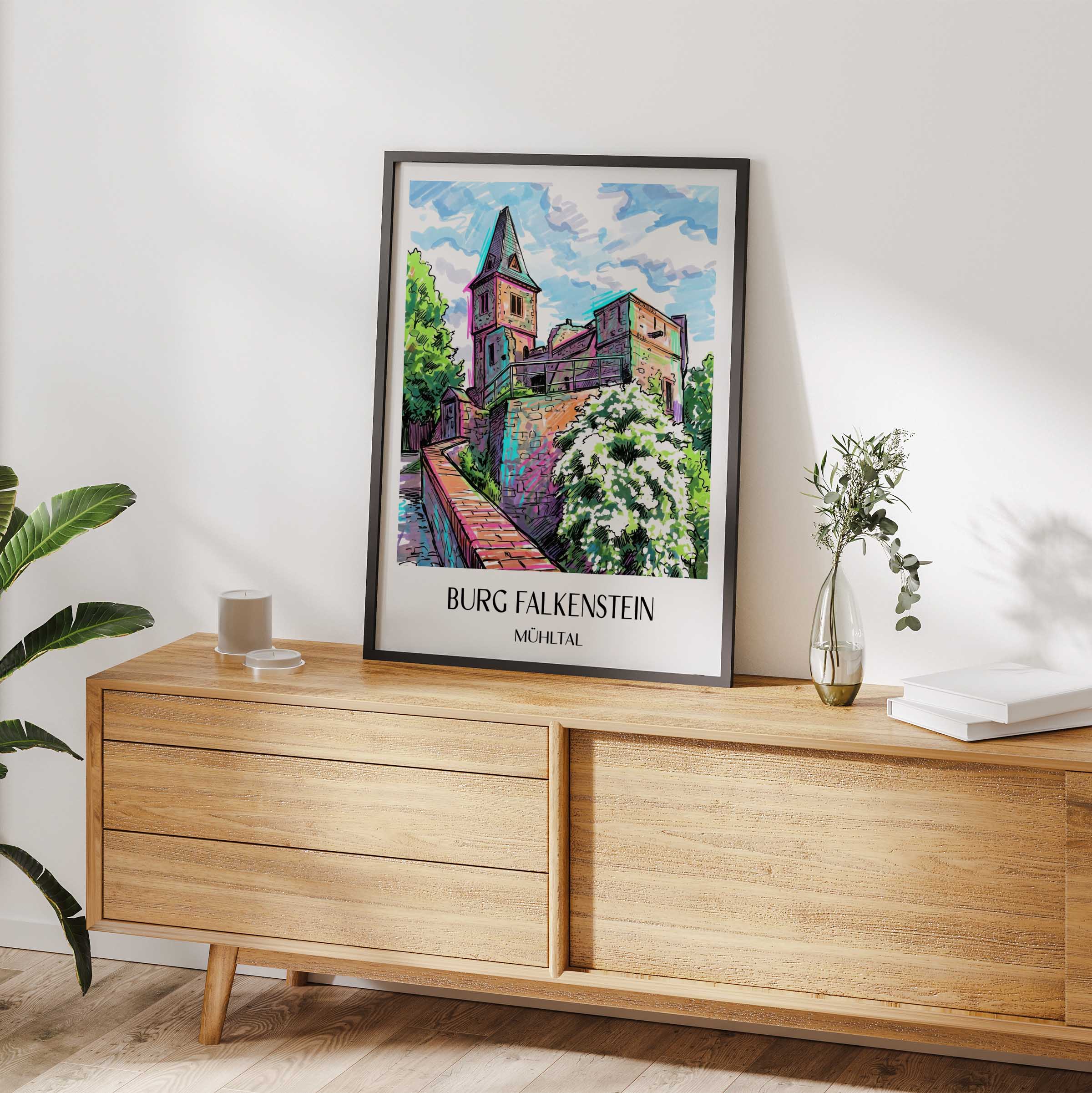 burg-falkenstein-mühltal-deutschland-poster-graffiti