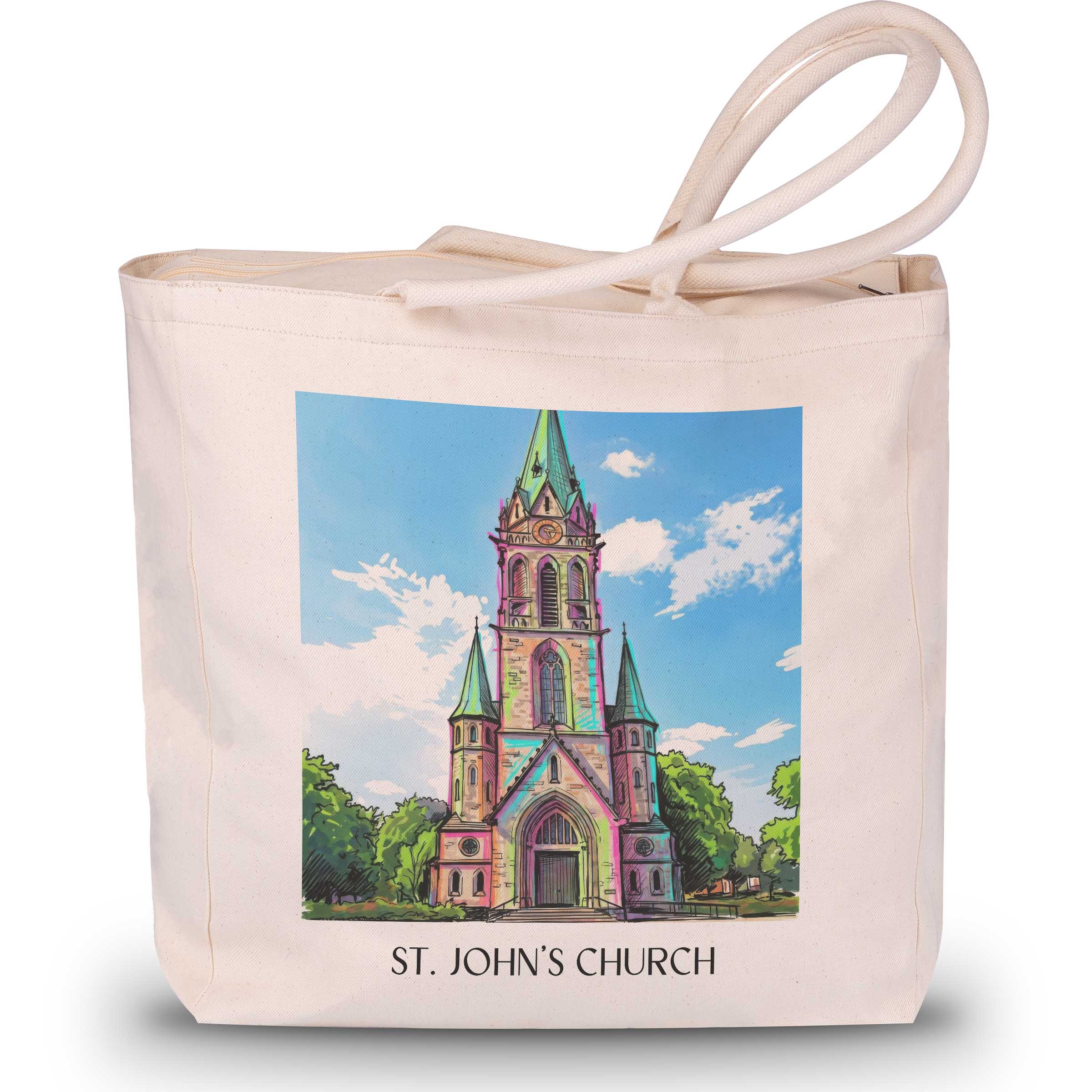 Johanneskirche Shopping Tasche - Darmstadt - Deutschland Tote Bag - Einkaufstasche im Tag Graffiti Stil