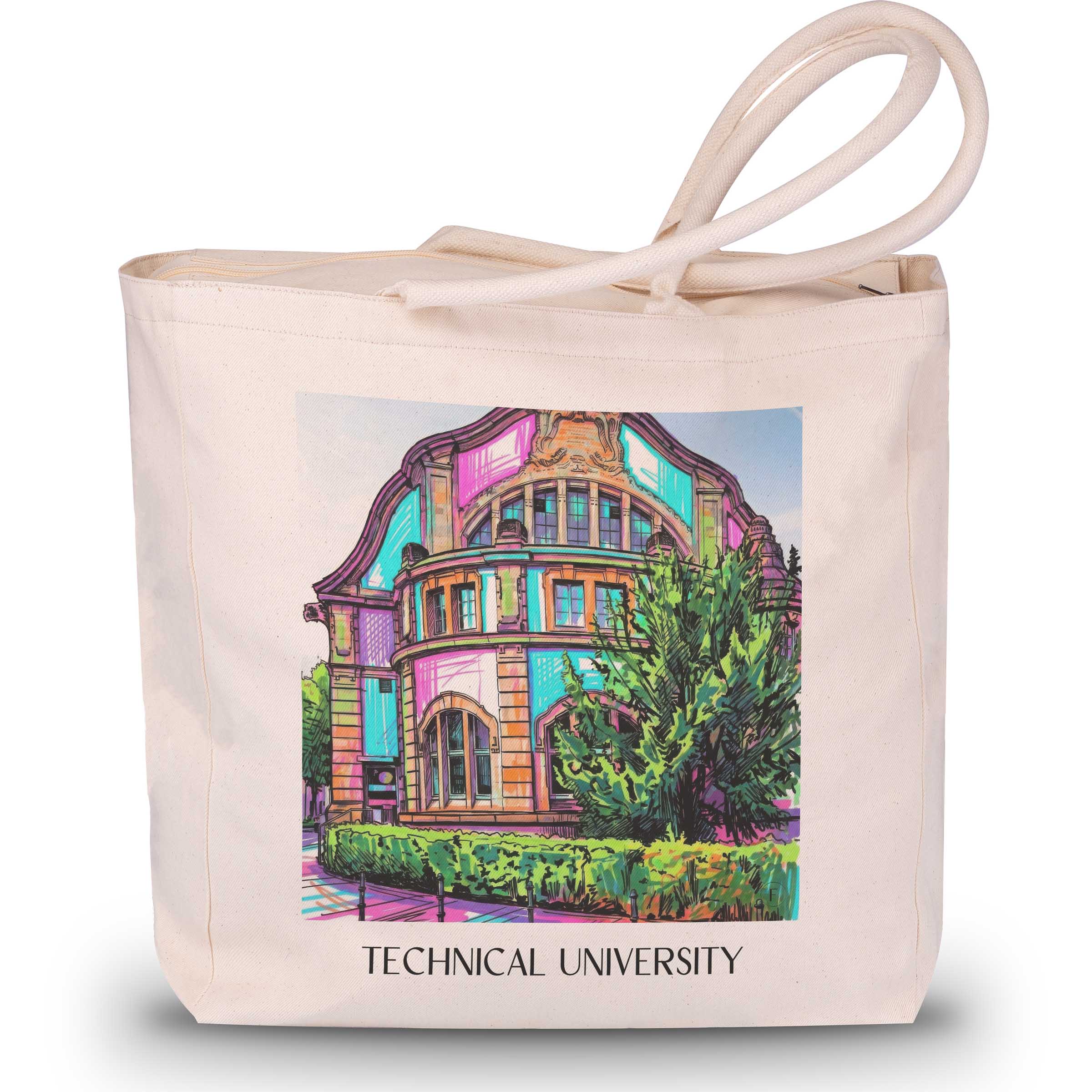 Technische Universität Shopping Tasche - Darmstadt - Deutschland Tote Bag - Einkaufstasche im Tag Graffiti Stil