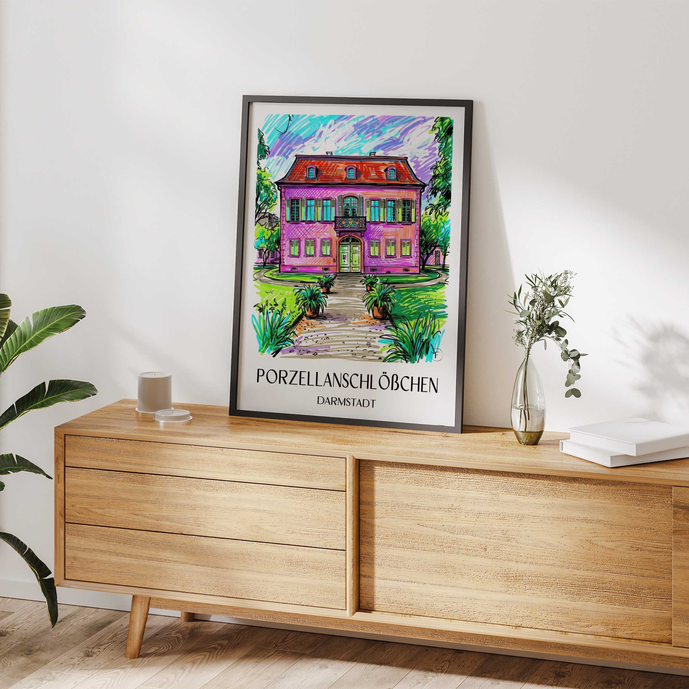 porzellanschlößchen-darmstadt-deutschland-poster-graffiti