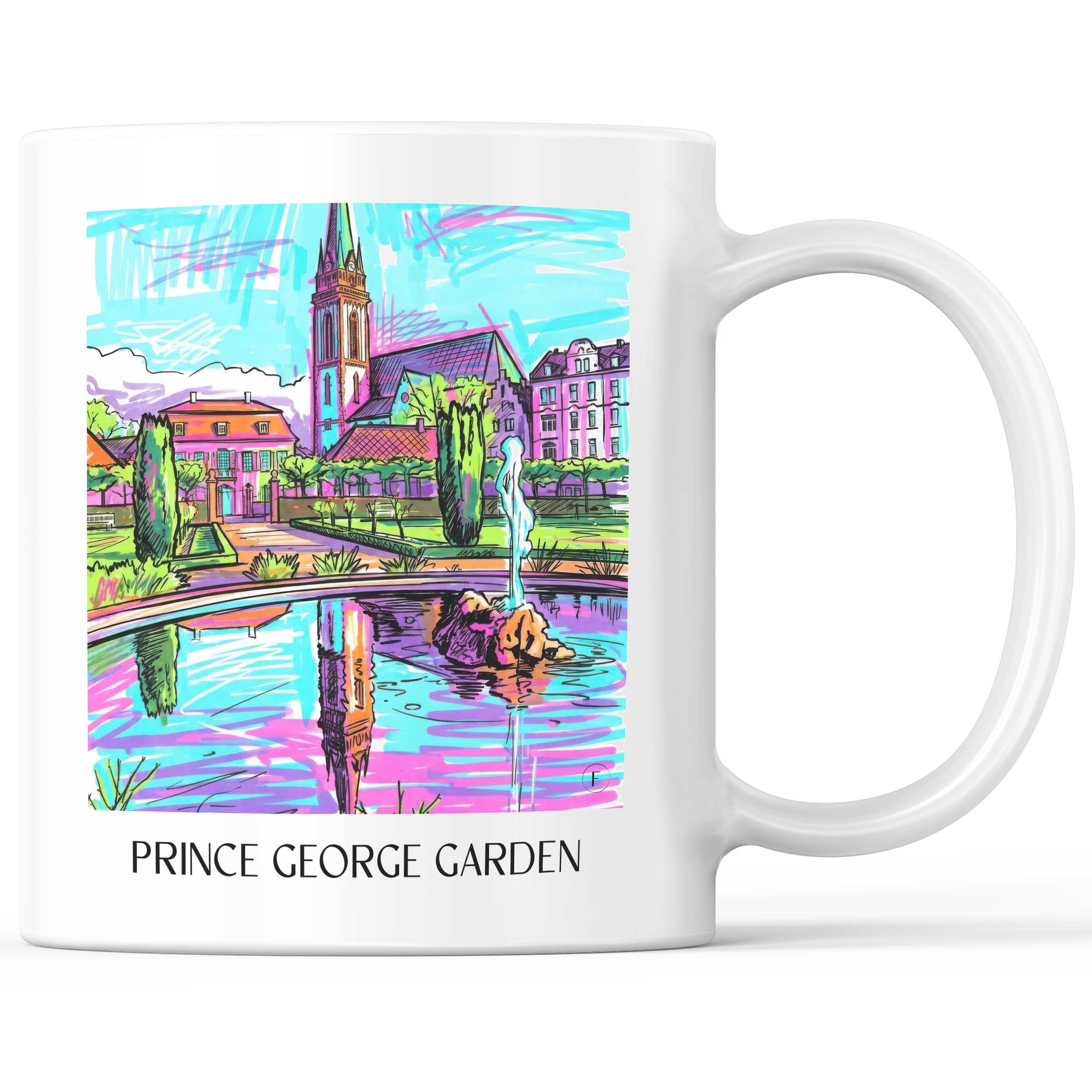Prinz-Georg-Garten Kaffeebecher - Darmstadt - Deutschland Becher - Kaffeetasse im Tag Graffiti Stil